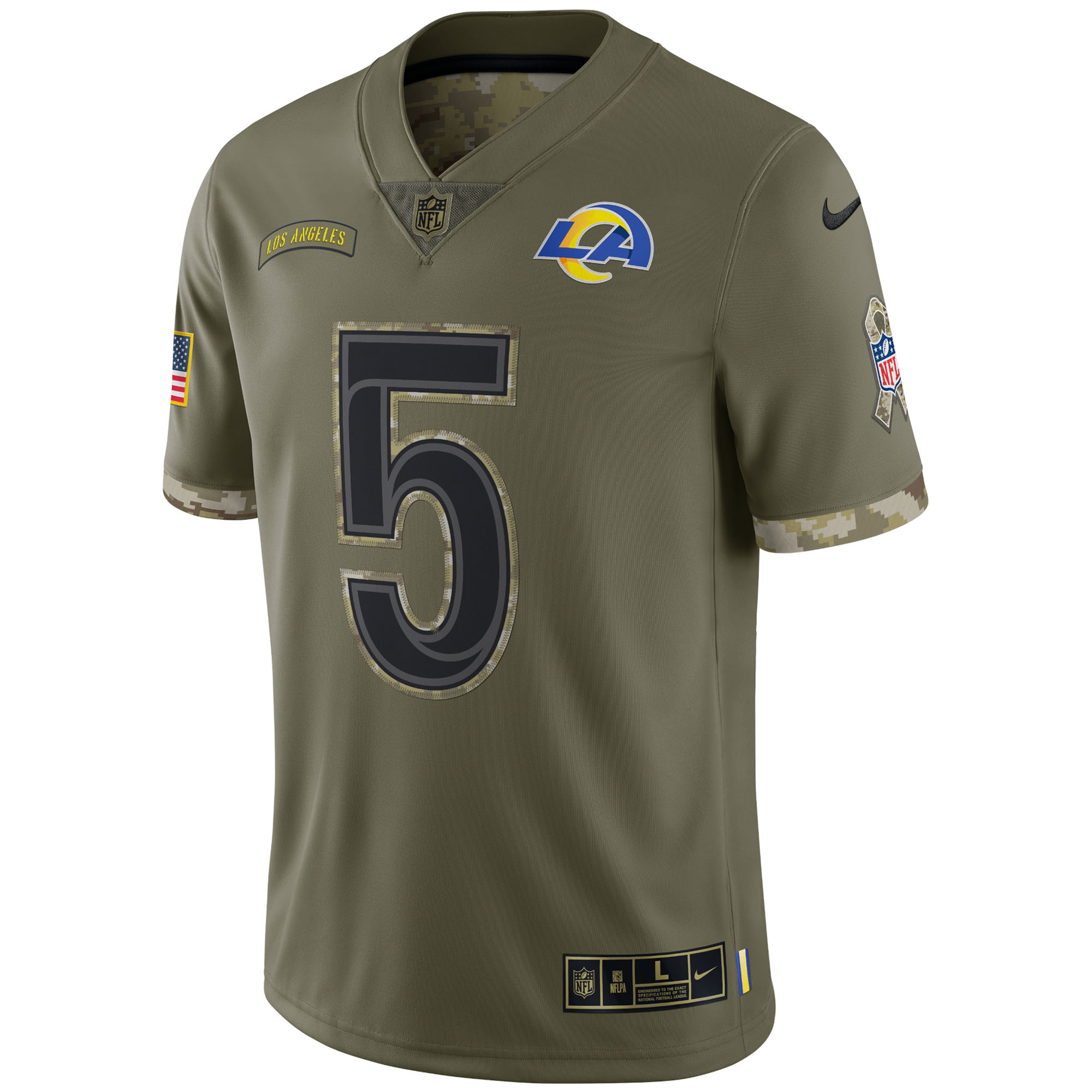 Jalen Ramsey Los Angeles Rams Nike 2022 Salute To Service Limited Jersey - Olive - vstockx