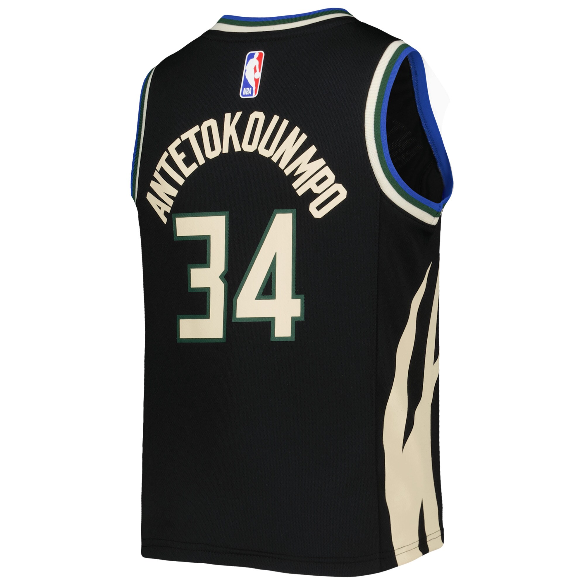 Giannis Antetokounmpo Milwaukee Bucks Jordans Brand Preschool 2022/23 Statement Edition Jersey - Black - vstockx