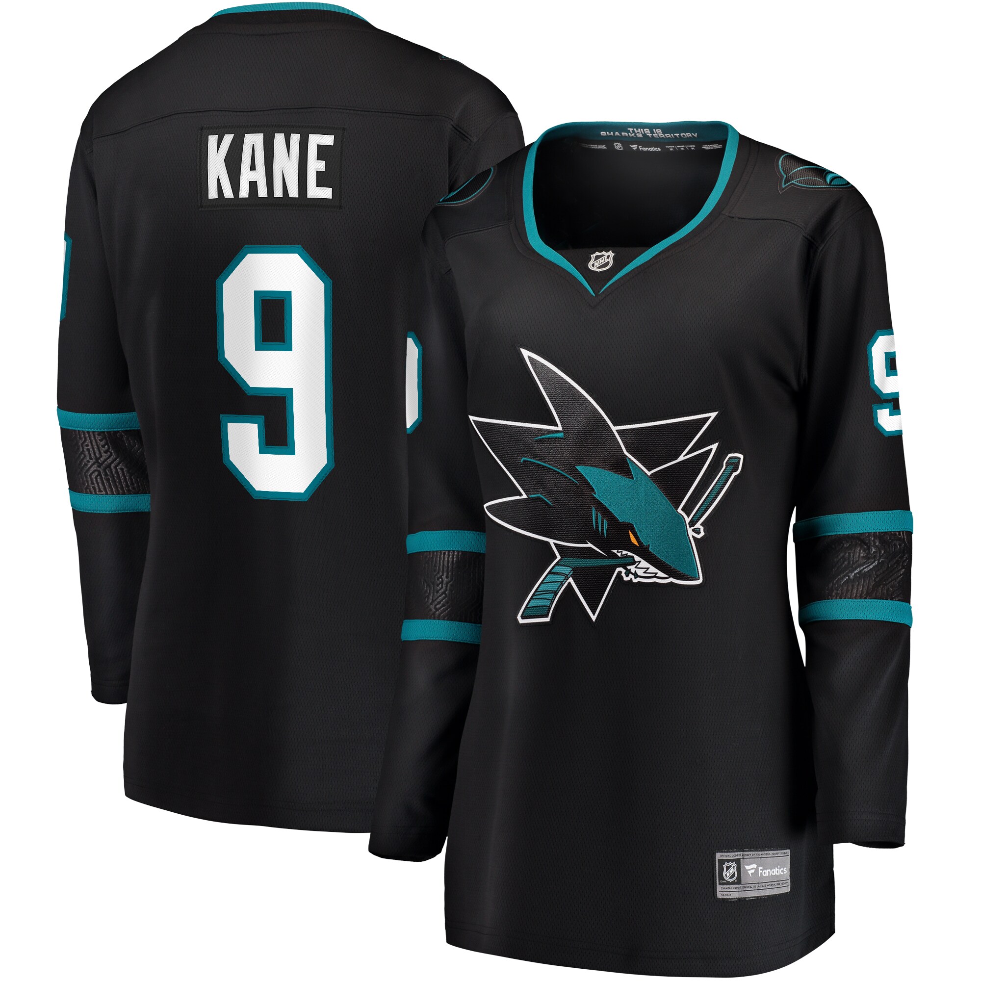 Evander Kane San Jose Sharks Fanatics Branded Women's Alternate Premier Breakaway Jersey - Black - vstockx