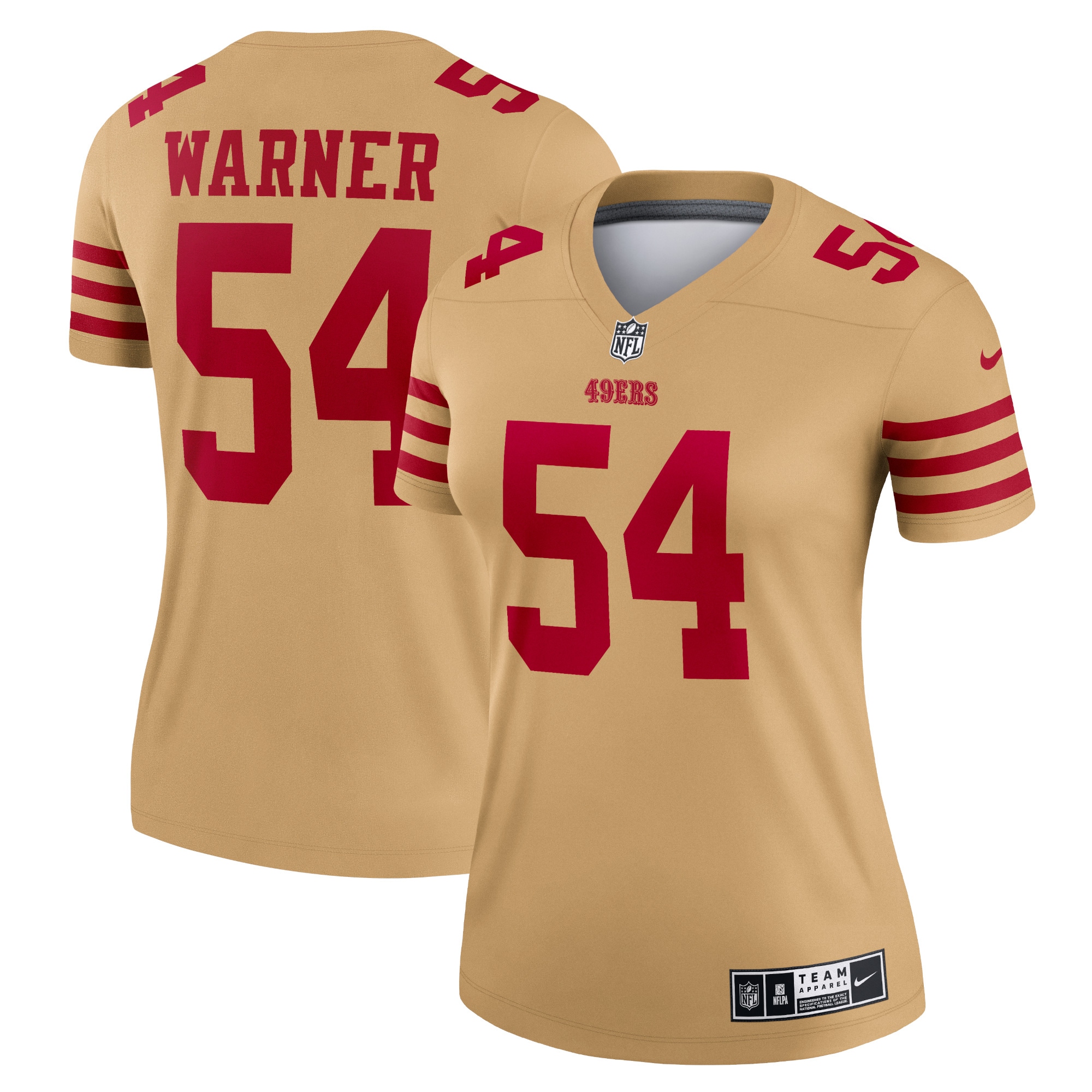 Fred Warner San Francisco 49ers Nike Women's Inverted Legend Jersey - Gold - vstockx