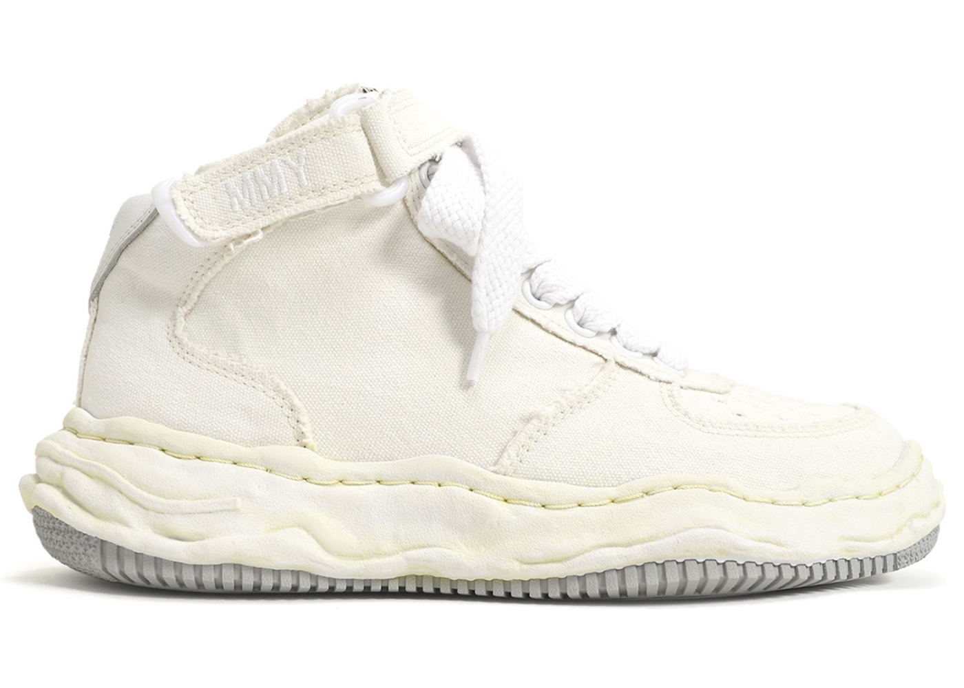 Maison Mihara Yasuhiro Wayne OG Sole Washed Canvas High White - vstockx