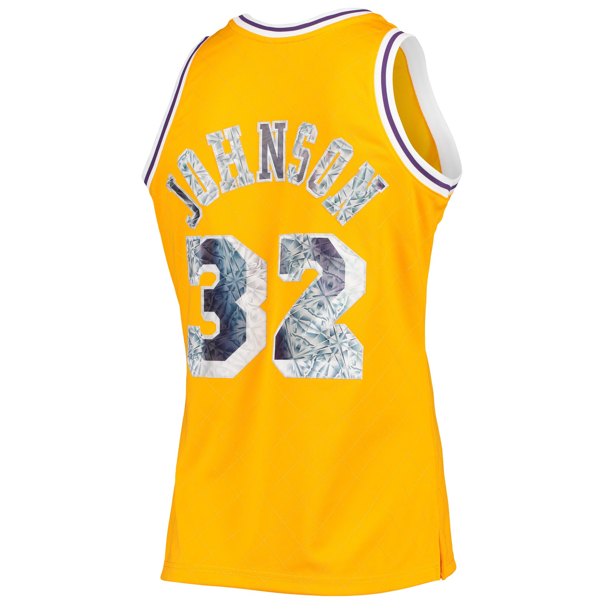 Magic Johnson Los Angeles Lakers Mitchell & Ness 1996-97 Hardwood Classics NBA 75th Anniversary Diamond Swingman Jersey - Gold - vstockx