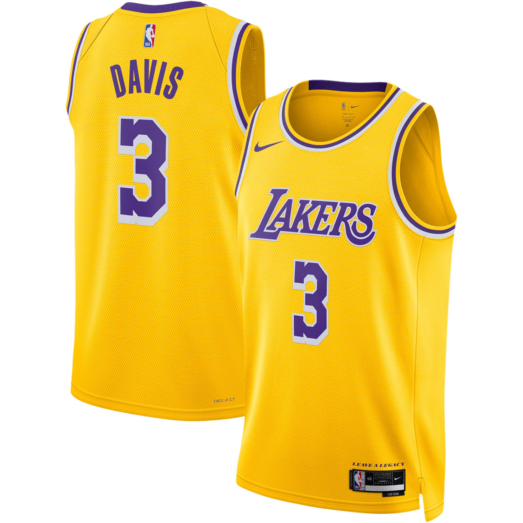 Anthony Davis Los Angeles Lakers Nike Unisex Swingman Jersey - Association Edition - Gold - vstockx