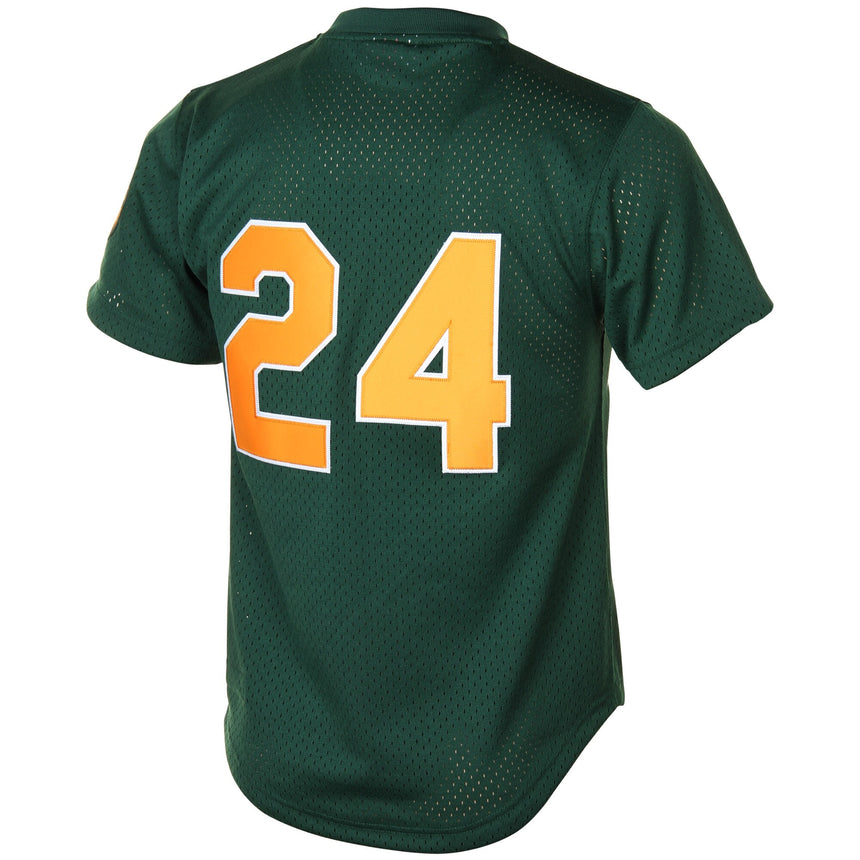 Men's Oakland Athletics Rickey Henderson 1998 Mitchell & Ness Green Cooperstown 1987 Mesh Batting Practice Jersey - vstockx