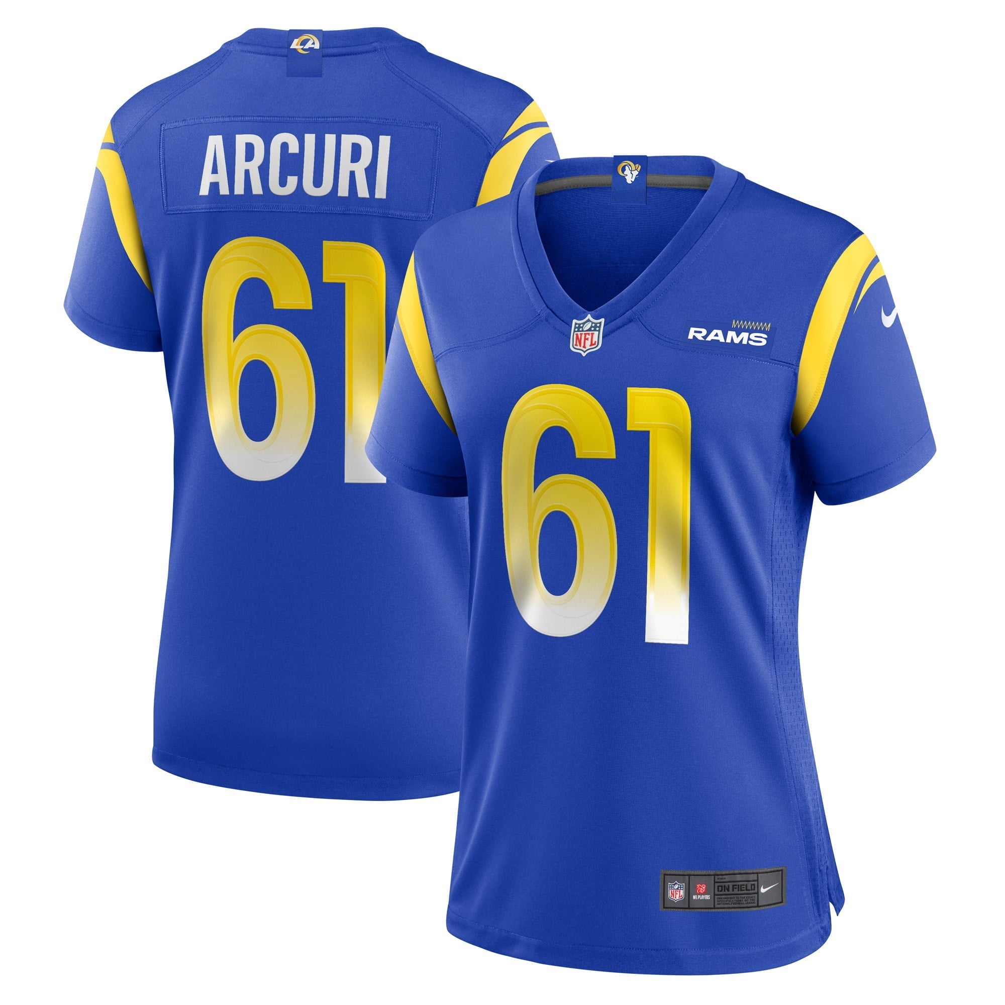 Women's Nike AJ Arcuri Royal Los Angeles Rams Game Player Jersey - vstockx