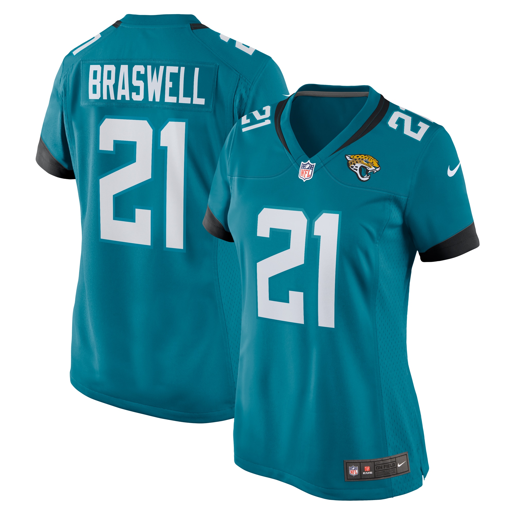 Christian Braswell Jacksonville Jaguars Nike Women's Team Game Jersey - Teal - vstockx