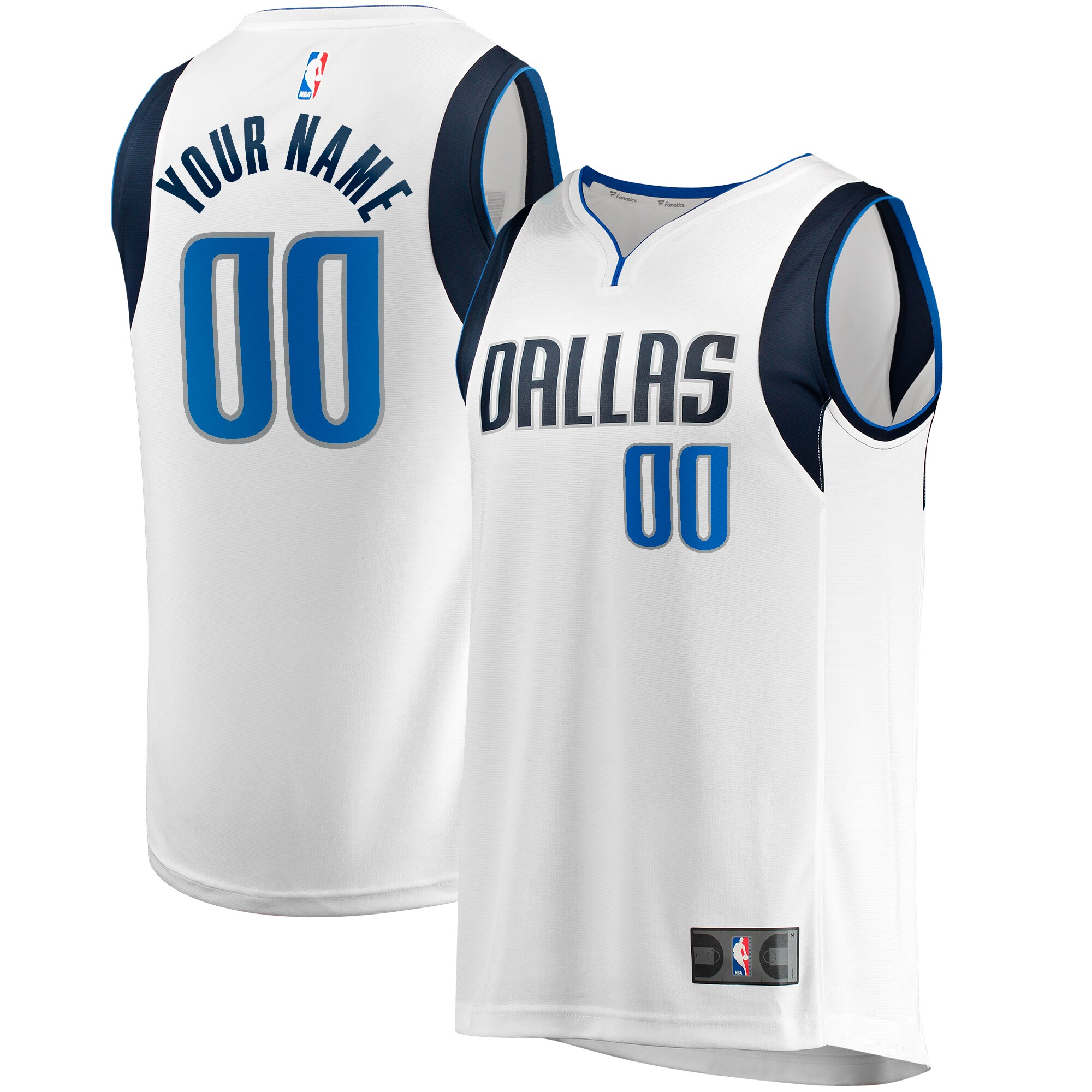 Dallas Mavericks Fanatics Branded Fast Break Custom Replica Jersey - Association Edition - White - vstockx