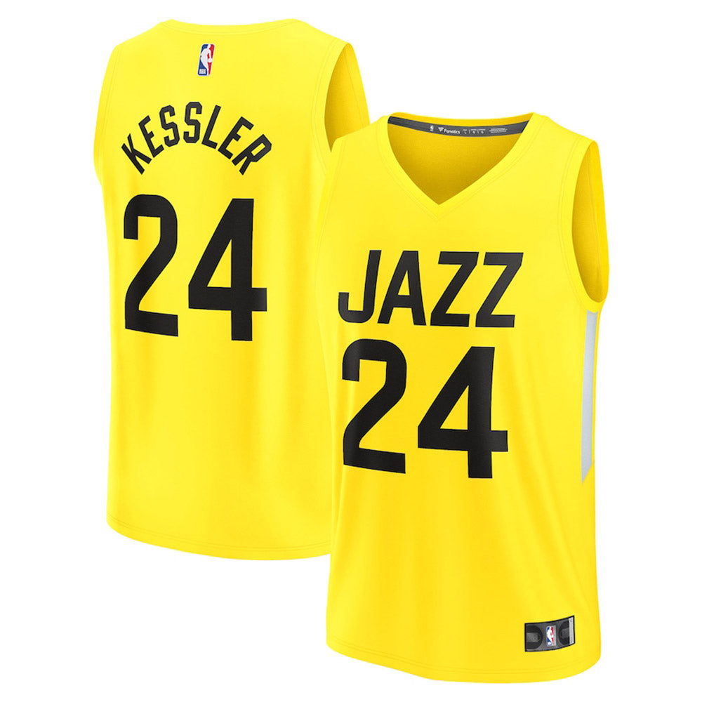 Youth Utah Jazz Walker Kessler Icon Edition Jersey - Yellow - vstockx