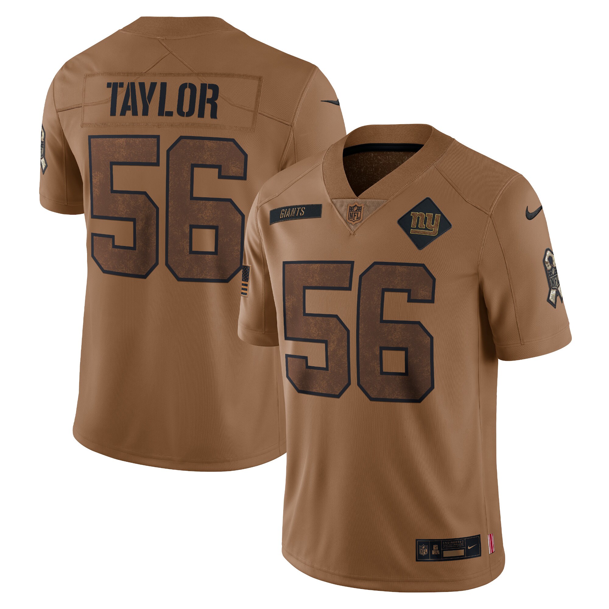 Lawrence Taylor New York Giants Nike 2023 Salute To Service Retired Player Limited Jersey - Brown - vstockx