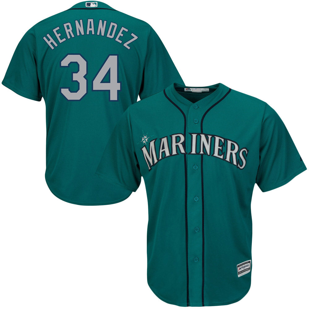 Men's Seattle Mariners Felix Hernandez Replica Alternate Jersey - Green - vstockx
