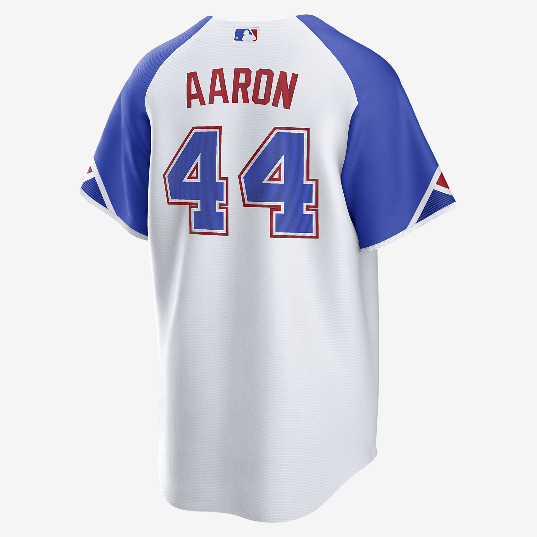 MLB Atlanta Braves City Connect (Hank Aaron) Men's Replica Baseball Jersey - White/Royal Blue - vstockx