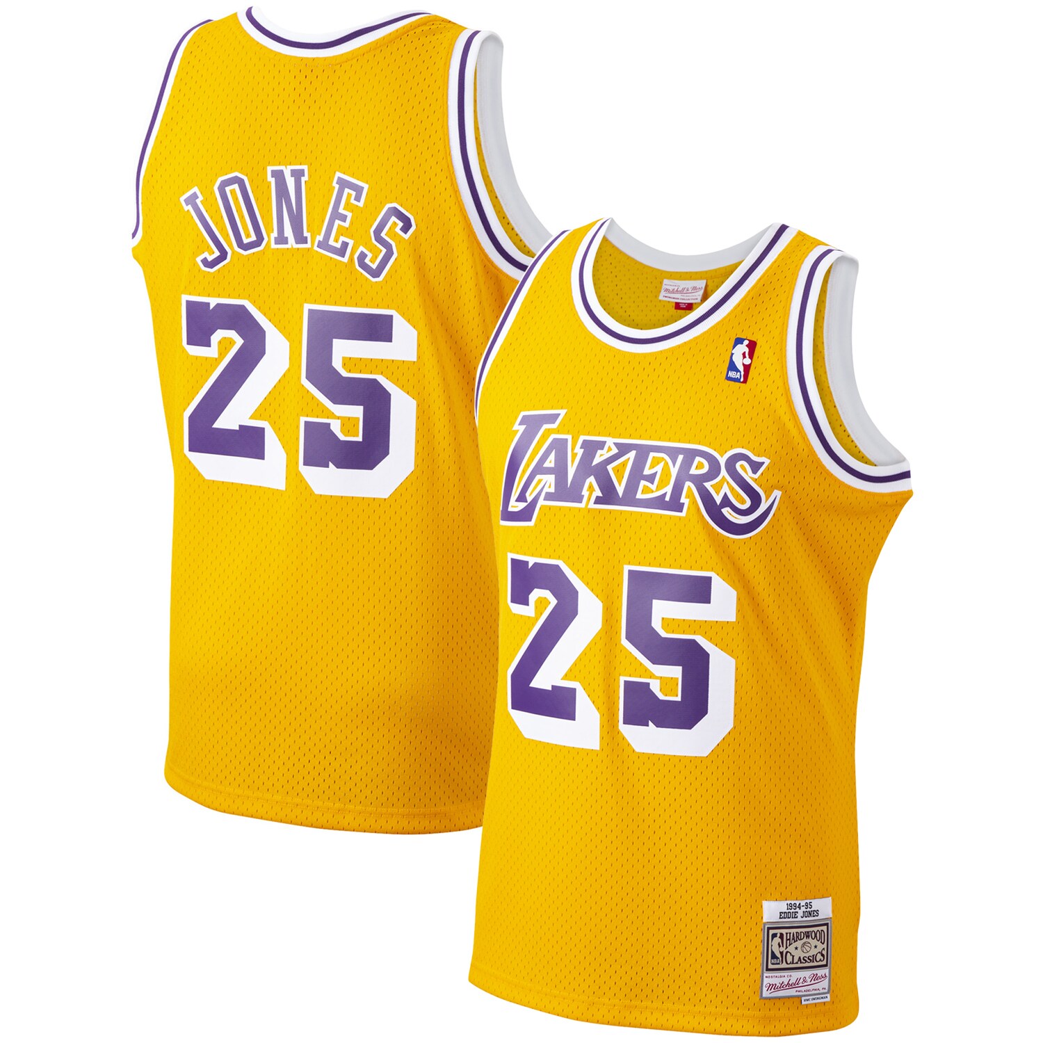 Ed Jones Los Angeles Lakers Mitchell & Ness Hardwood Classics Swingman Jersey - Gold - vstockx