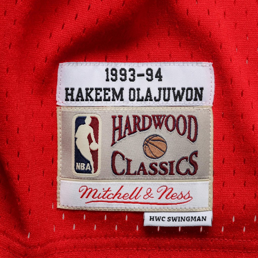 Hakeem Olajuwon Houston Rockets Mitchell & Ness Hardwood Classics Swingman Jersey - Red - vstockx