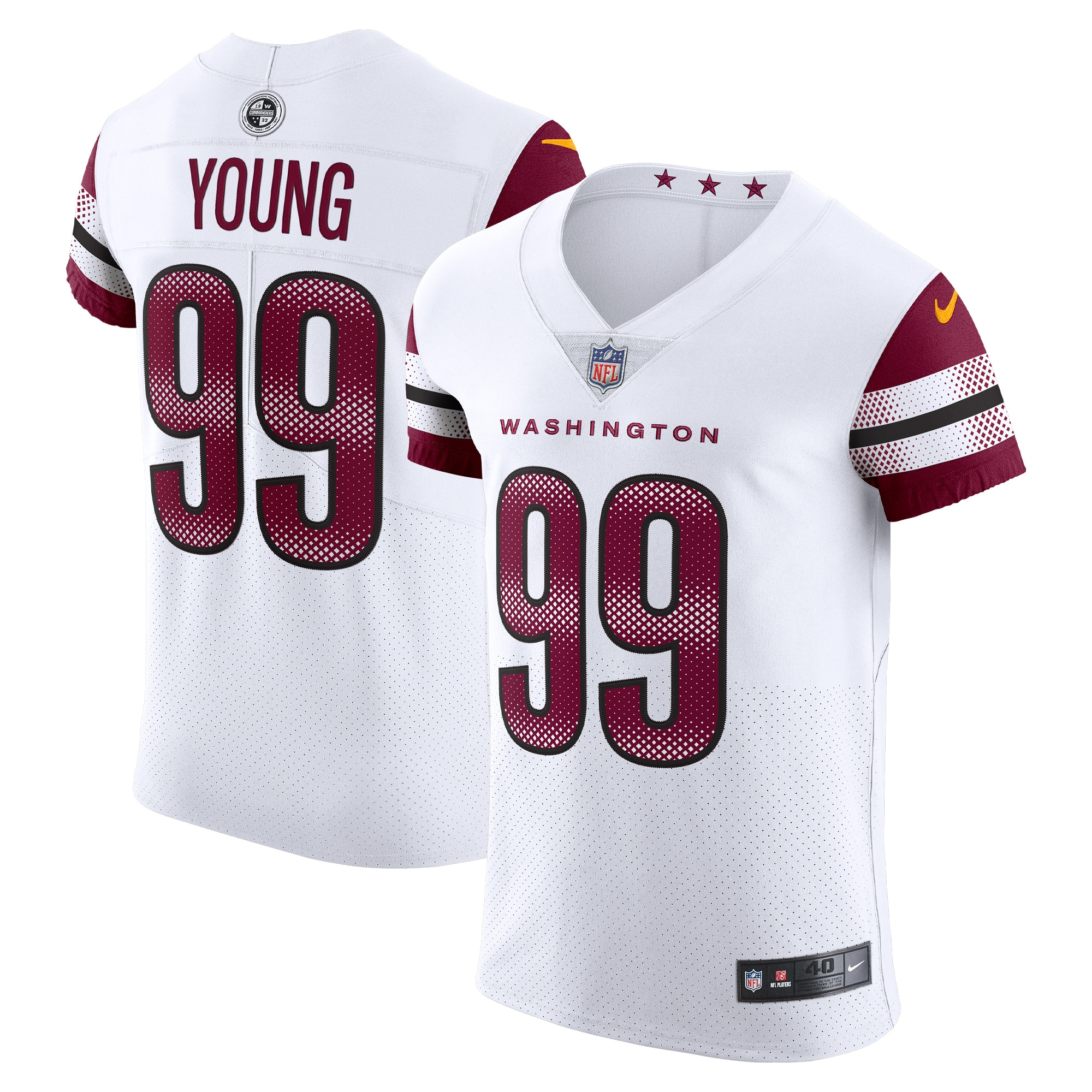 Chase Young Washington Commanders Nike Vapor Elite Jersey - White - vstockx