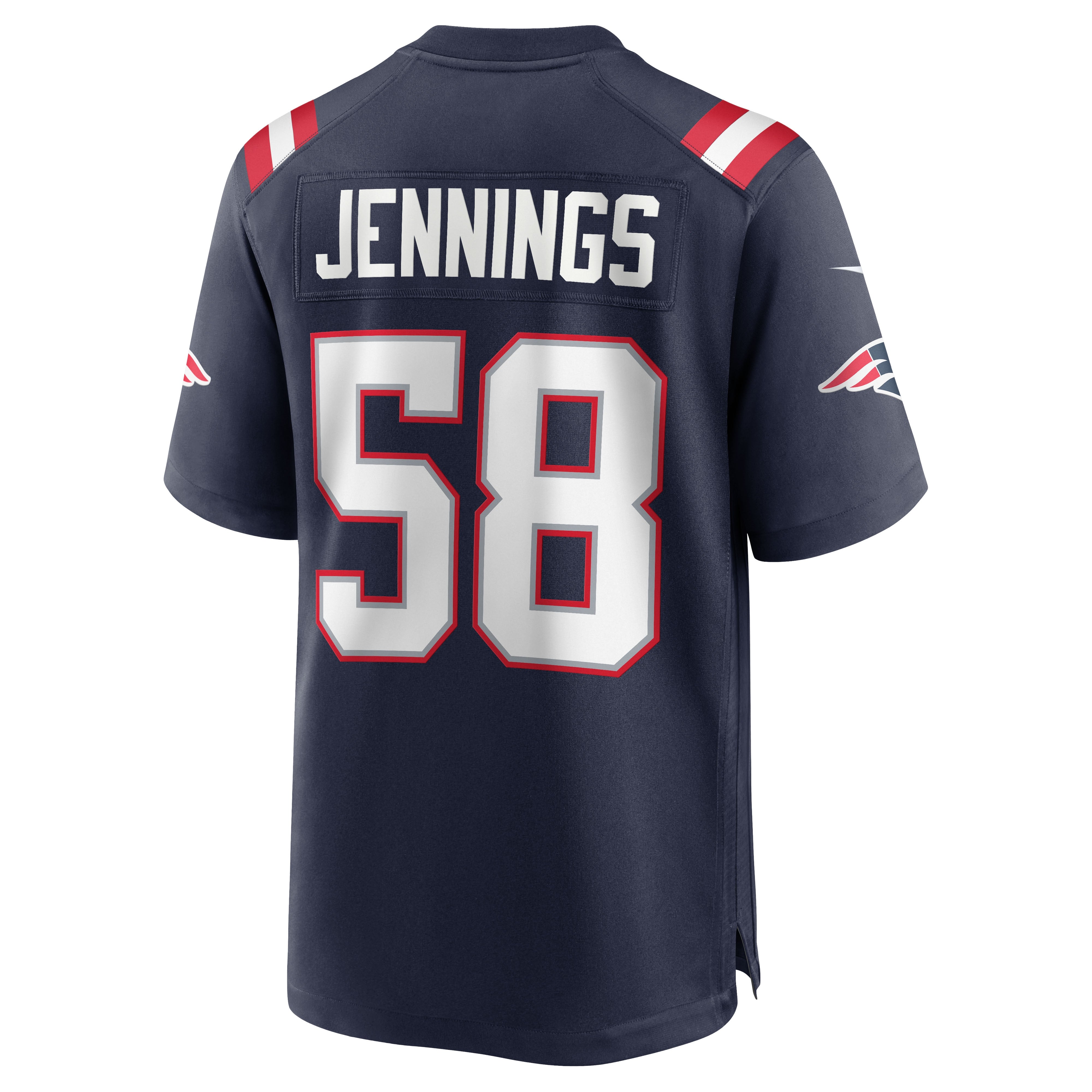 Men's Nike Anfernee Jennings Navy New England Patriots Team Game Jersey - vstockx