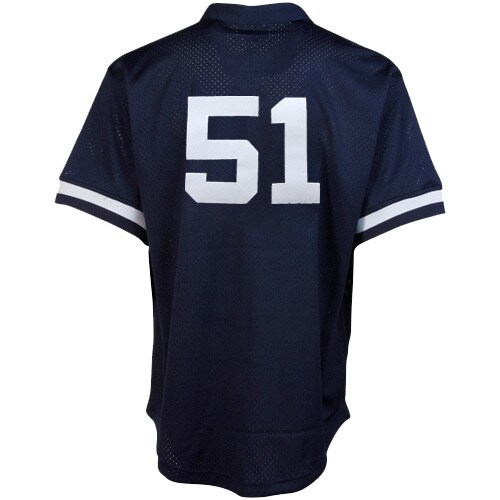 Bernie Williams New York Yankees Mitchell & Ness Cooperstown Mesh Batting Practice Jersey - Navy - vstockx