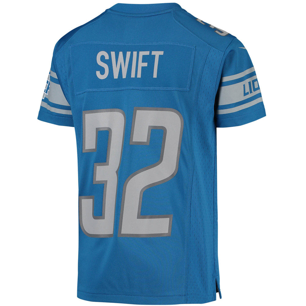 Youth Detroit Lions D'Andre Swift Game Jersey Blue - vstockx