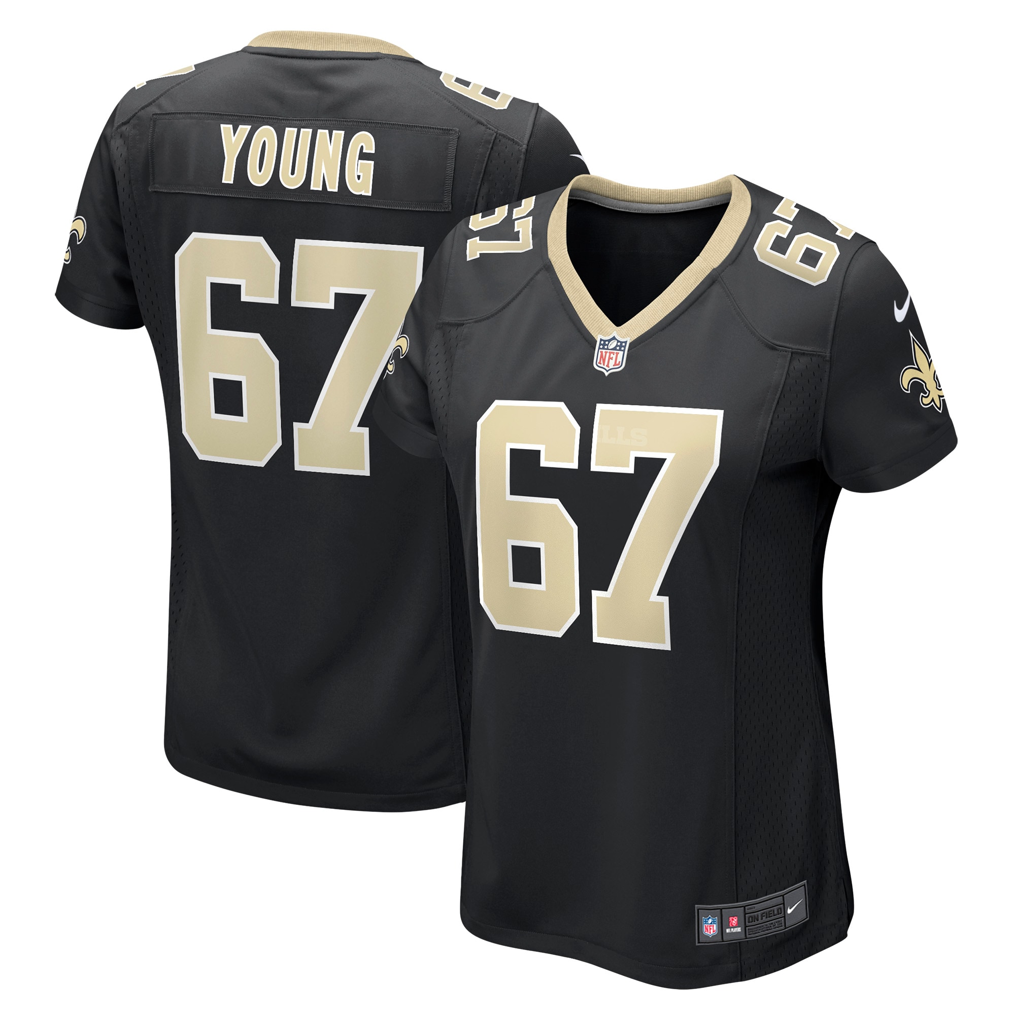 Landon Young New Orleans Saints Nike Women's Game Jersey - Black - vstockx