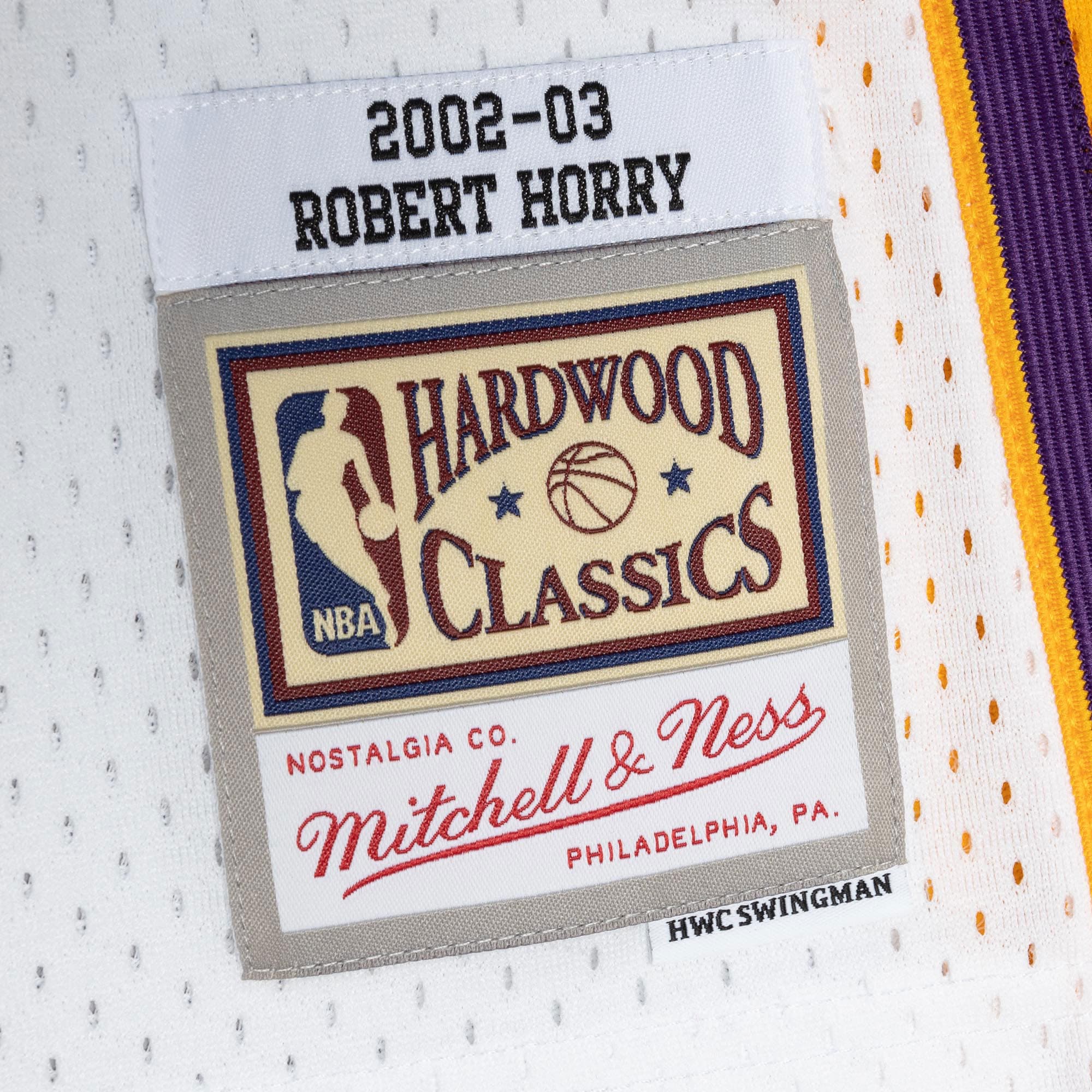 Robert Horry Los Angeles Lakers Mitchell & Ness 2001/02 Hardwood Classics Swingman Jersey - White - vstockx