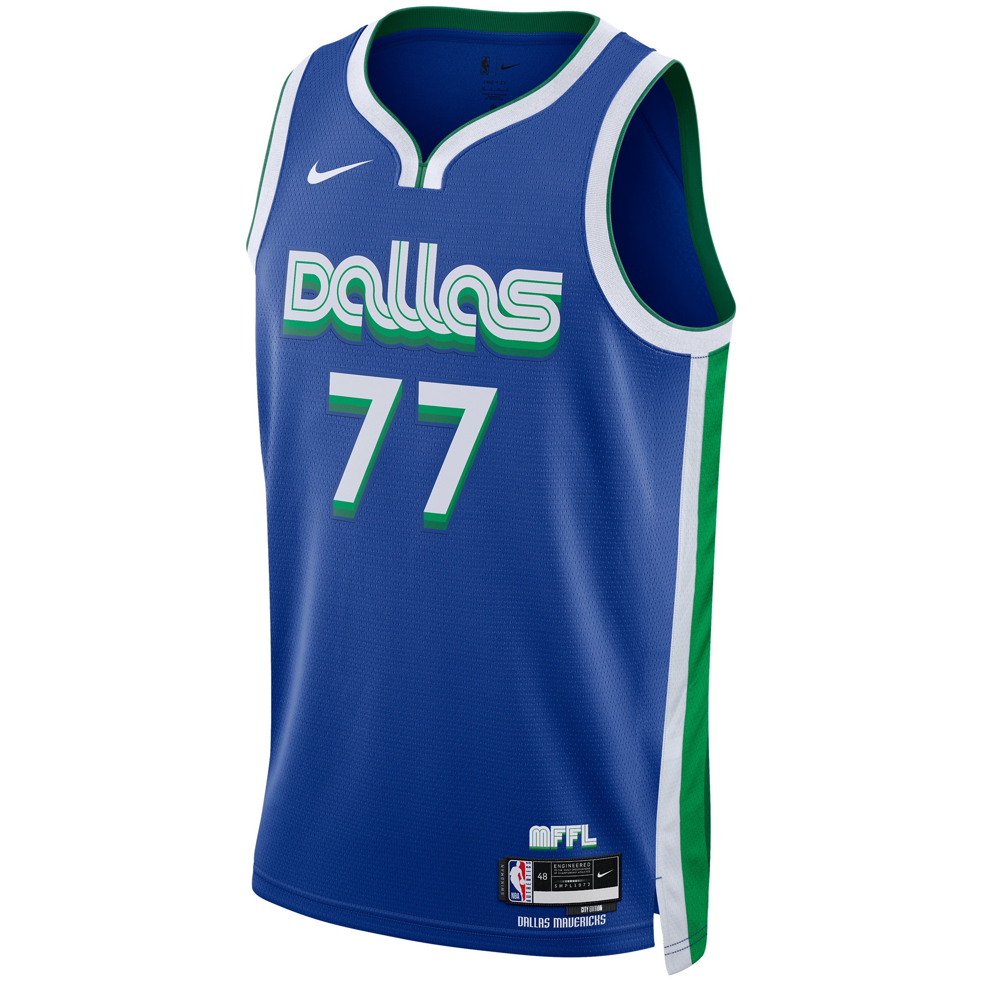 Luka Doncic Dallas Mavericks Nike Unisex 2022/23 Swingman Jersey - City Edition - Blue - vstockx