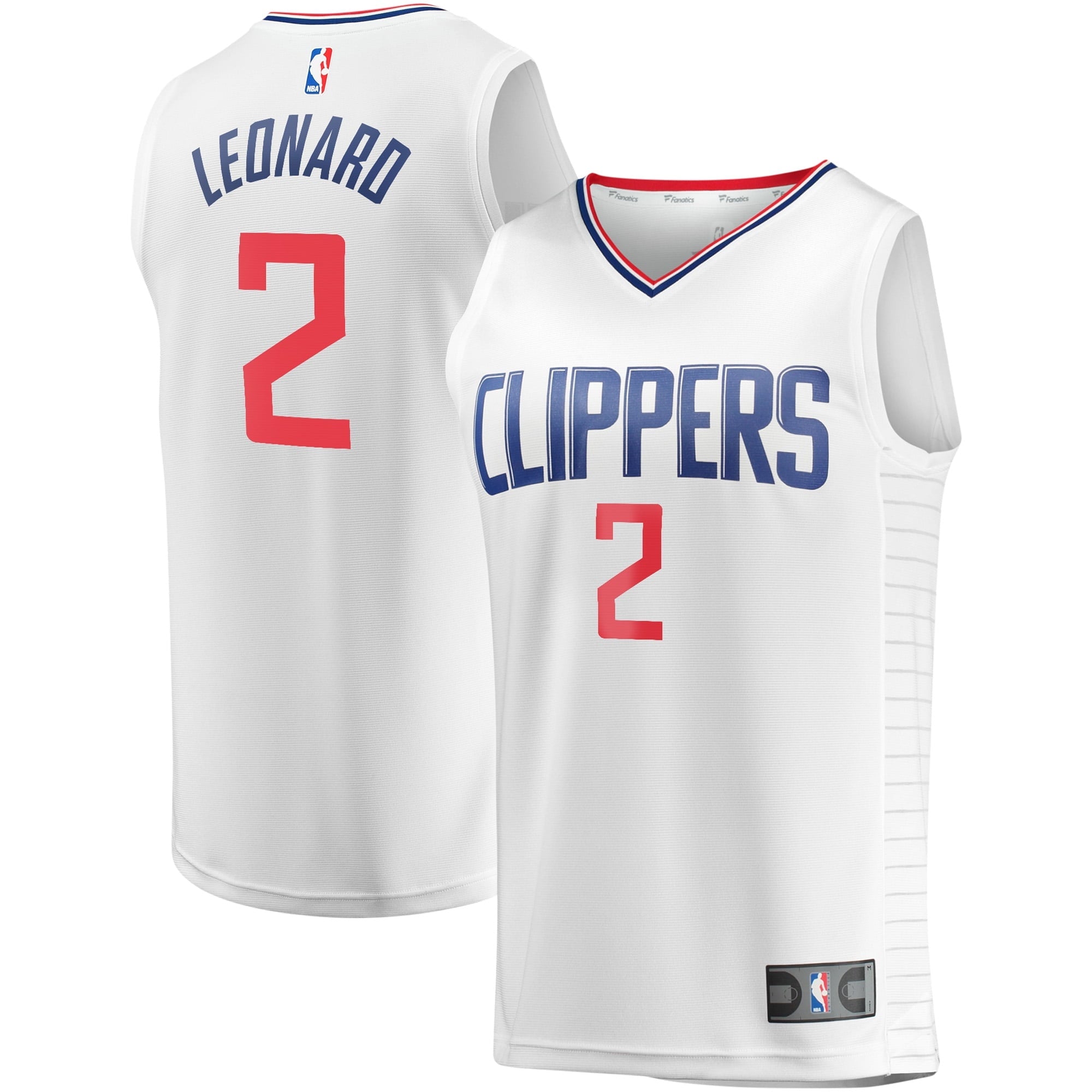 Youth Fanatics Branded Kawhi Leonard White LA Clippers Fast Break Player Jersey - Association Edition - vstockx