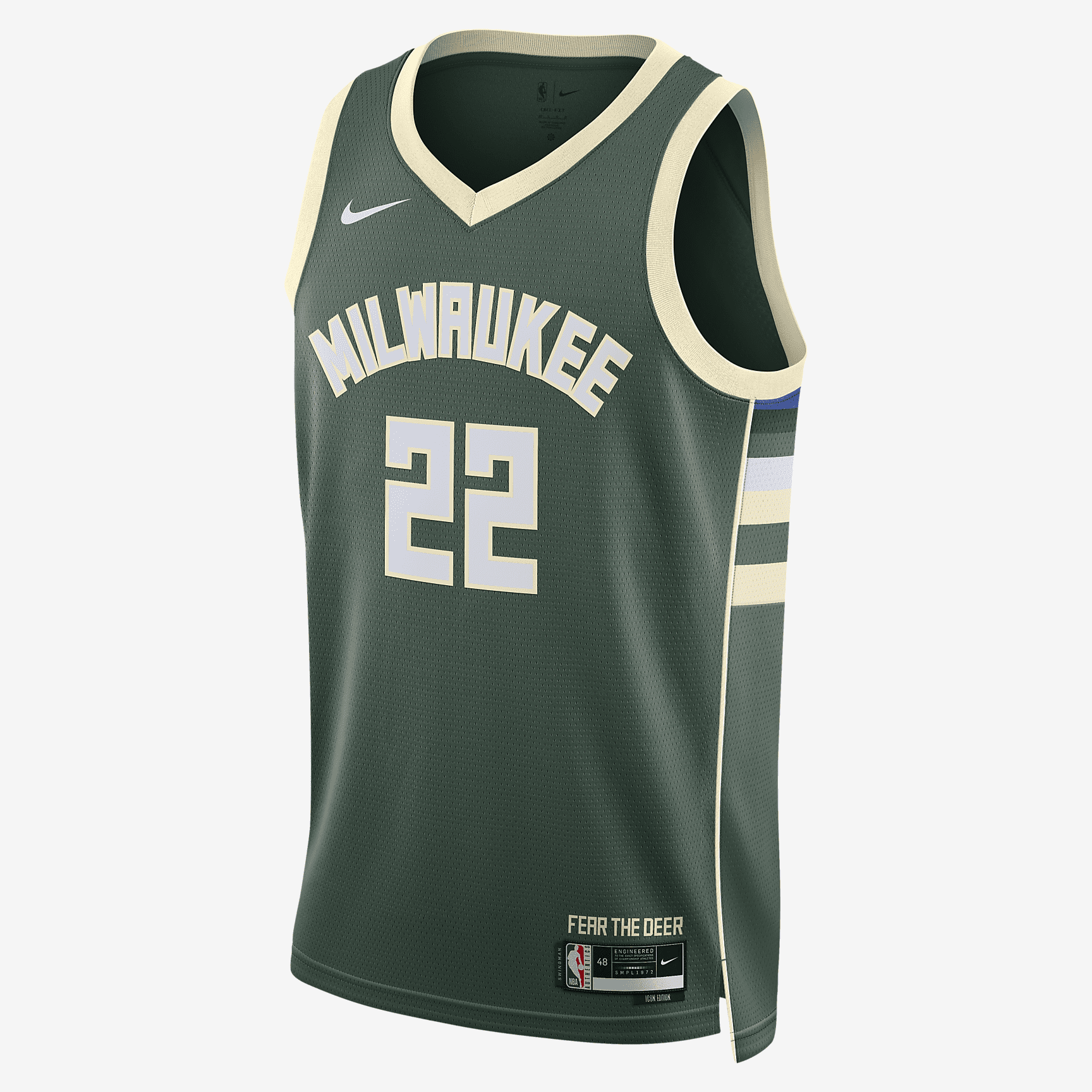 Milwaukee Bucks Icon Edition 2022/23 Nike Dri-FIT NBA Swingman Jersey - Fir - vstockx