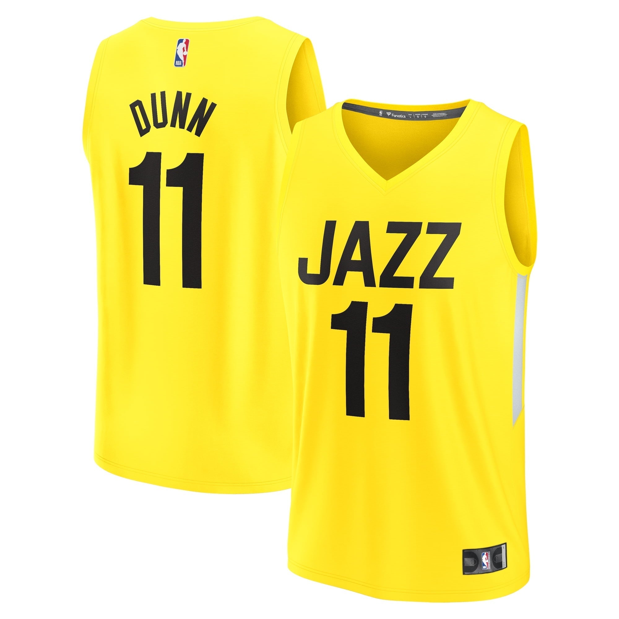 Youth Fanatics Branded Kris Dunn Yellow Utah Jazz Fast Break Player Jersey - Icon Edition - vstockx