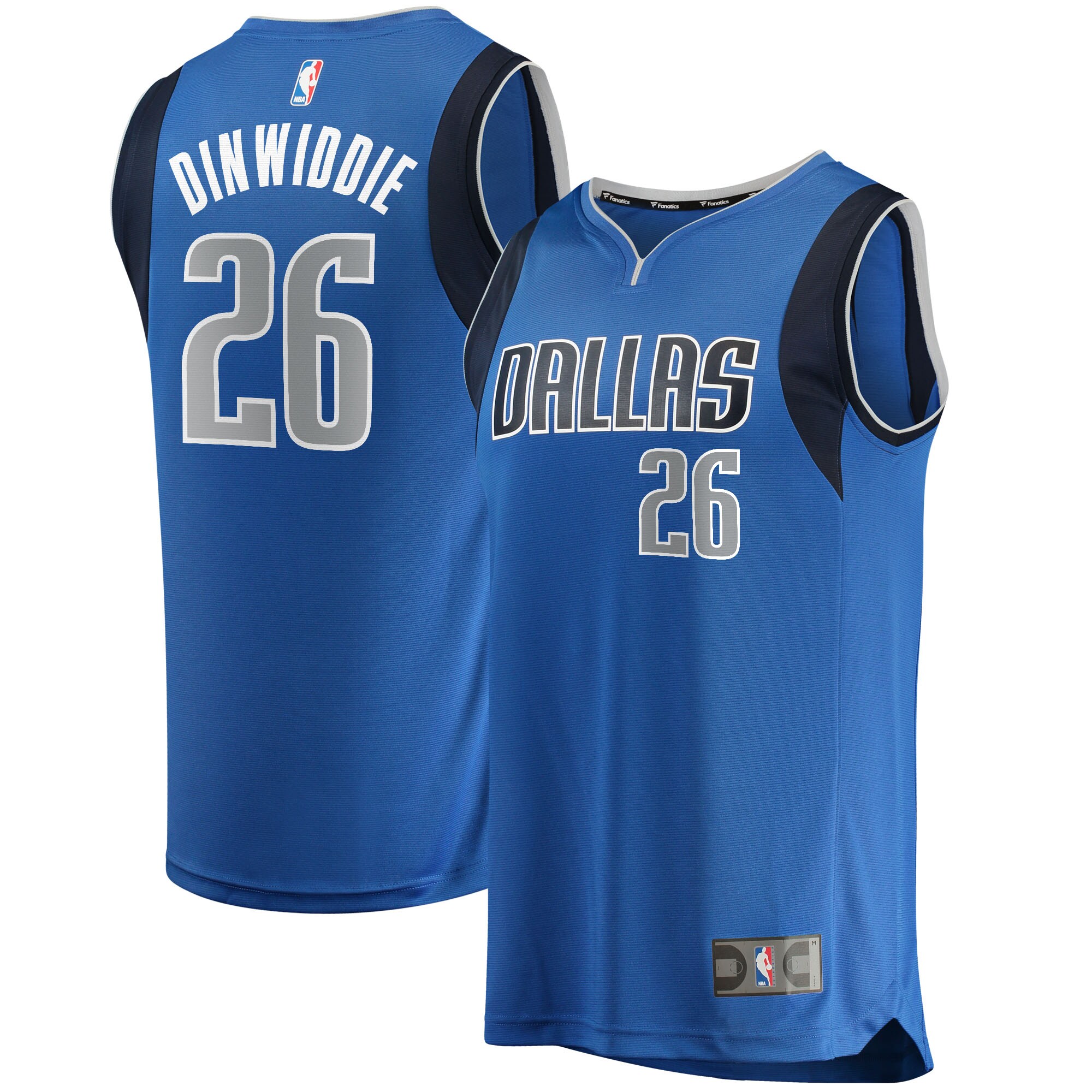 Spencer Dinwiddie Dallas Mavericks Fanatics Branded 2021/22 Fast Break Replica Jersey - Icon Edition - Blue - vstockx
