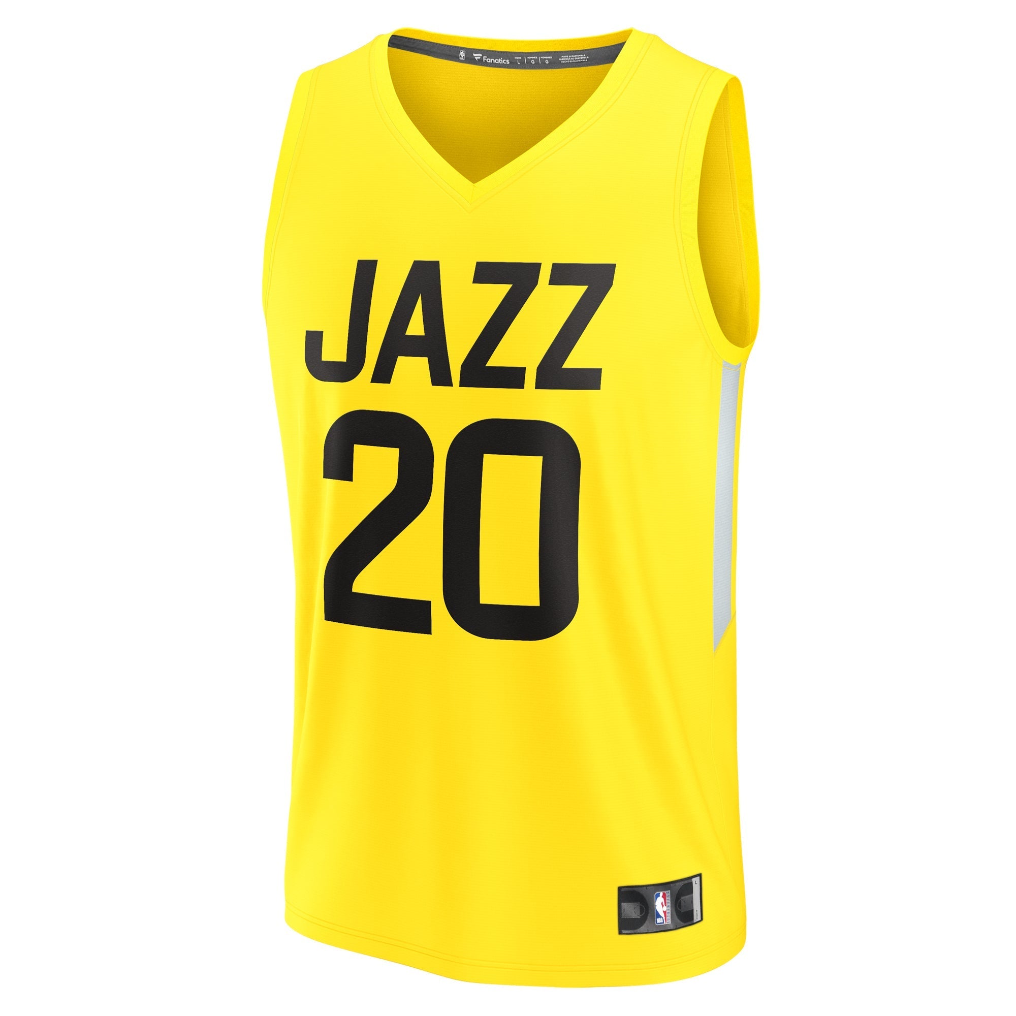 Youth Fanatics Branded Udoka Azubuike Yellow Utah Jazz Fast Break Player Jersey - Icon Edition - vstockx