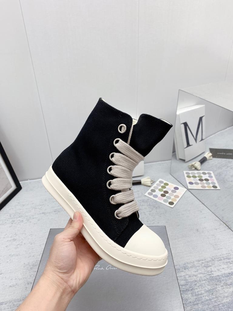 Rick Owens DRKSHDW Jumbo Lace High Black - vstockx
