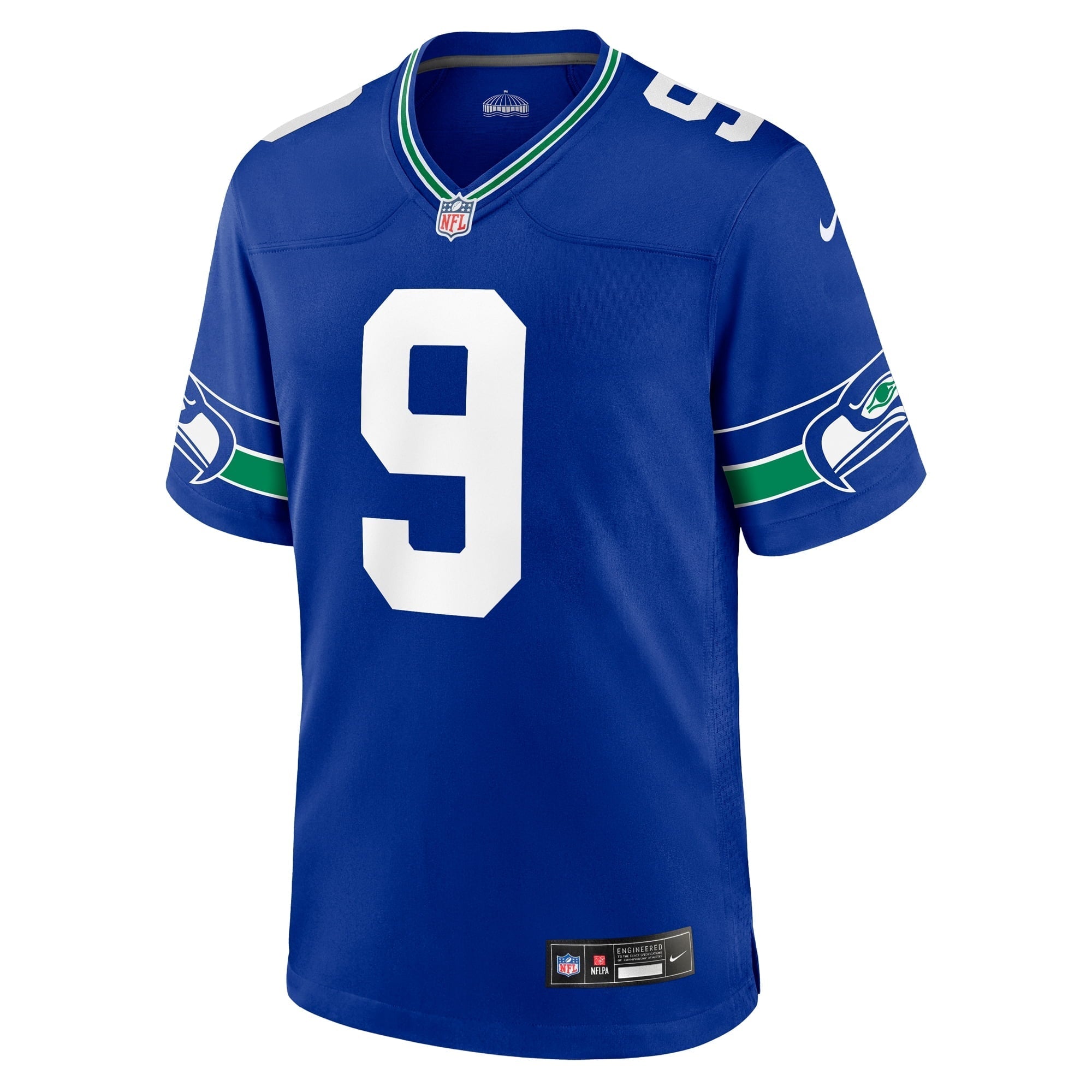 Men's Nike Kenneth Walker III Royal Seattle Seahawks Throwback Player Game Jersey - vstockx