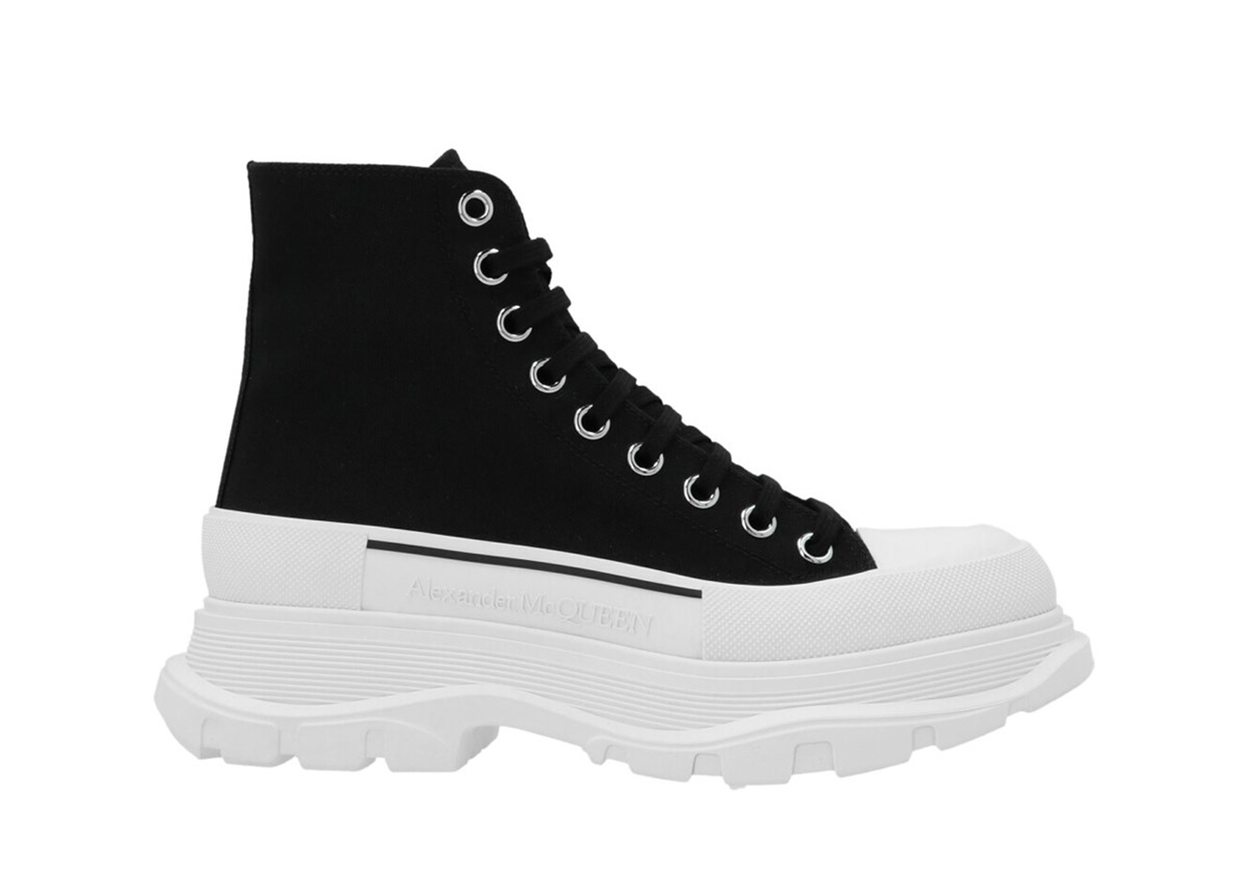 Alexander McQueen Tread Slick Lace Up Boot Black White (W) - vstockx