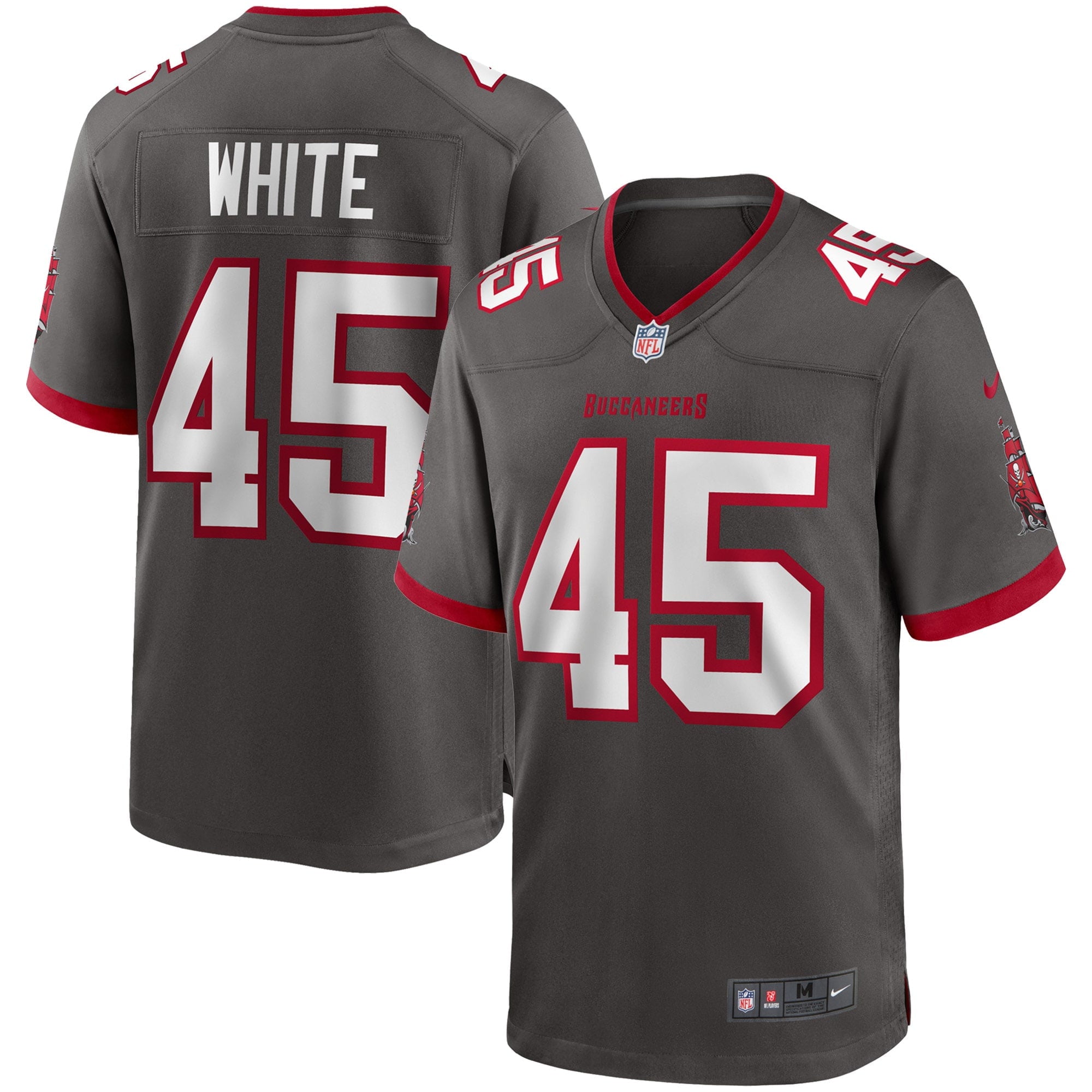 Men's Nike Devin White Pewter Tampa Bay Buccaneers Game Jersey - vstockx