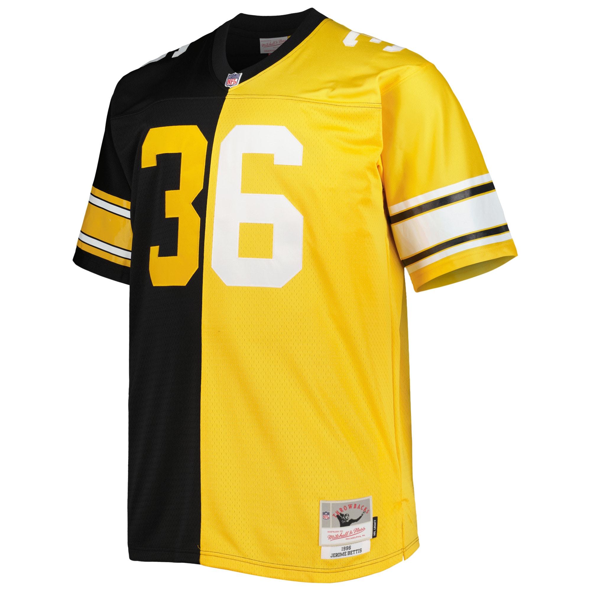 Jerome Bettis Pittsburgh Steelers Mitchell & Ness Big & Tall Split Legacy Retired Player Replica Jersey - Black/Gold - vstockx