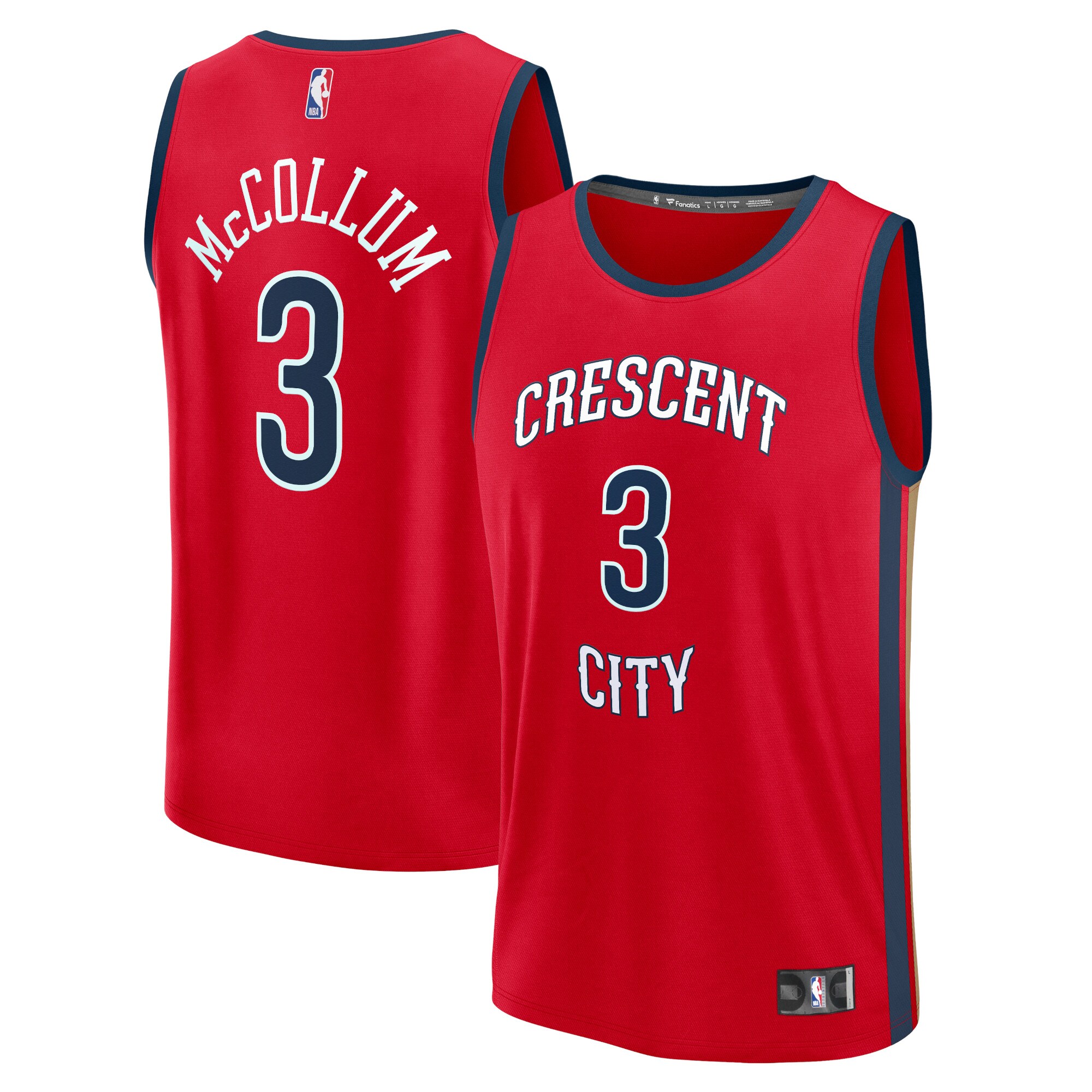CJ McCollum New Orleans Pelicans Fanatics Branded Fast Break Replica Jersey - Statement Edition - Red - vstockx