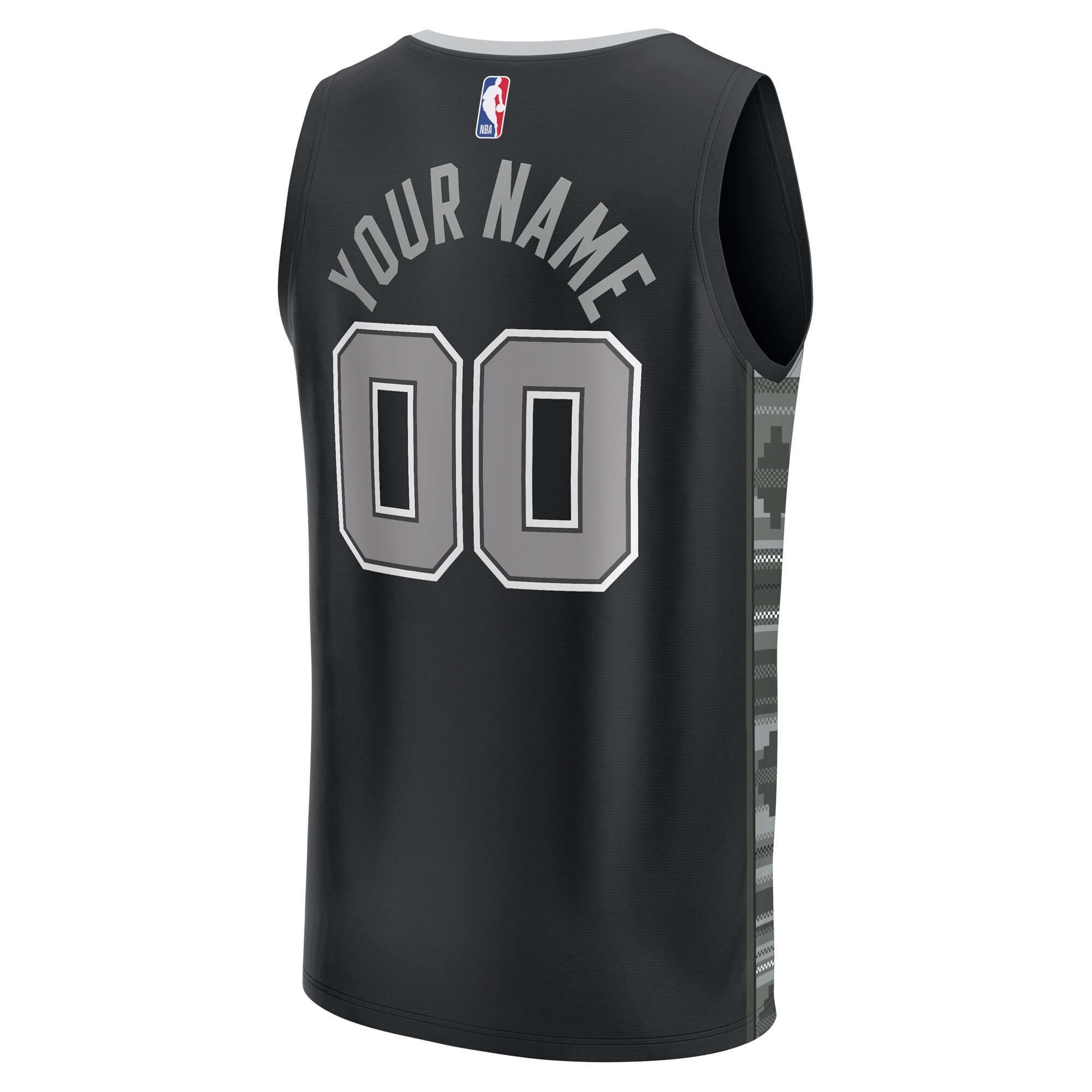 San Antonio Spurs Fanatics Branded Youth Fast Break Replica Custom Jersey - Statement Edition - Black - vstockx