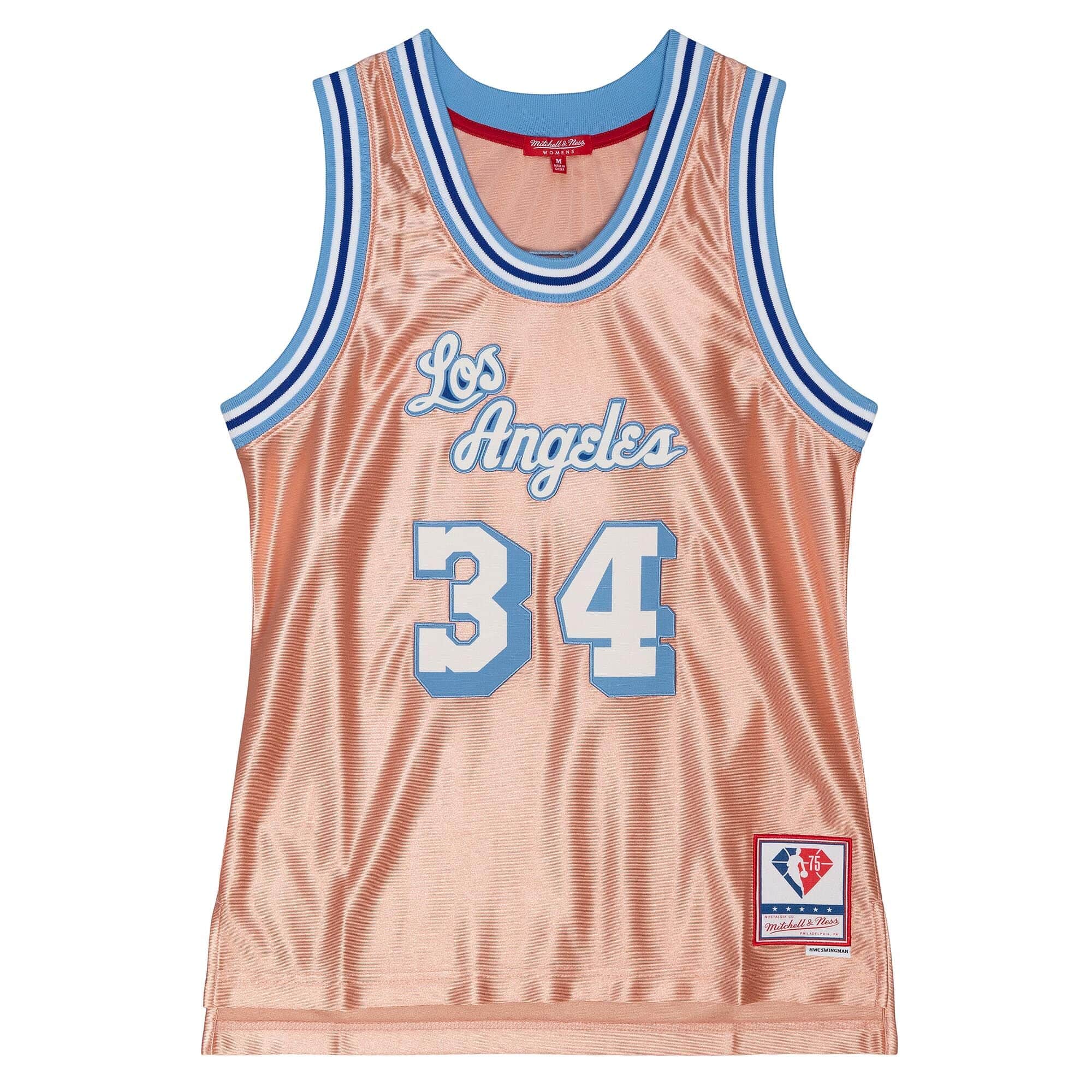 Womens 75th Anniversary Rose Gold Swingman Shaquille O'Neal Los Angeles Lakers 1996-97 Jersey - vstockx