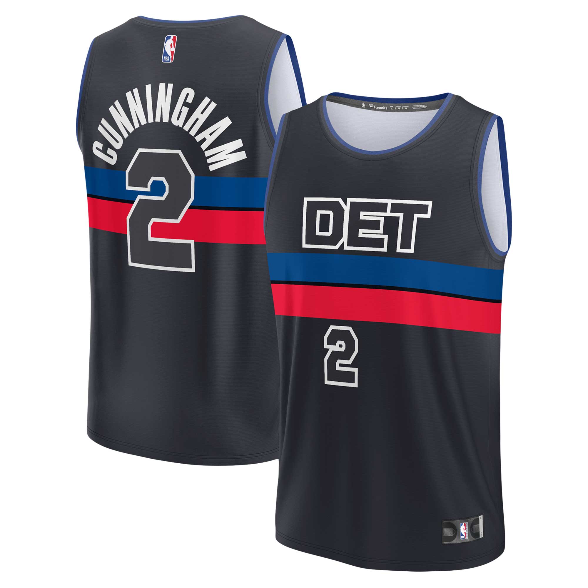 Cade Cunningham Detroit Pistons Fanatics Branded 2022/23 Fast Break Replica Jersey - Statement Edition - Black - vstockx
