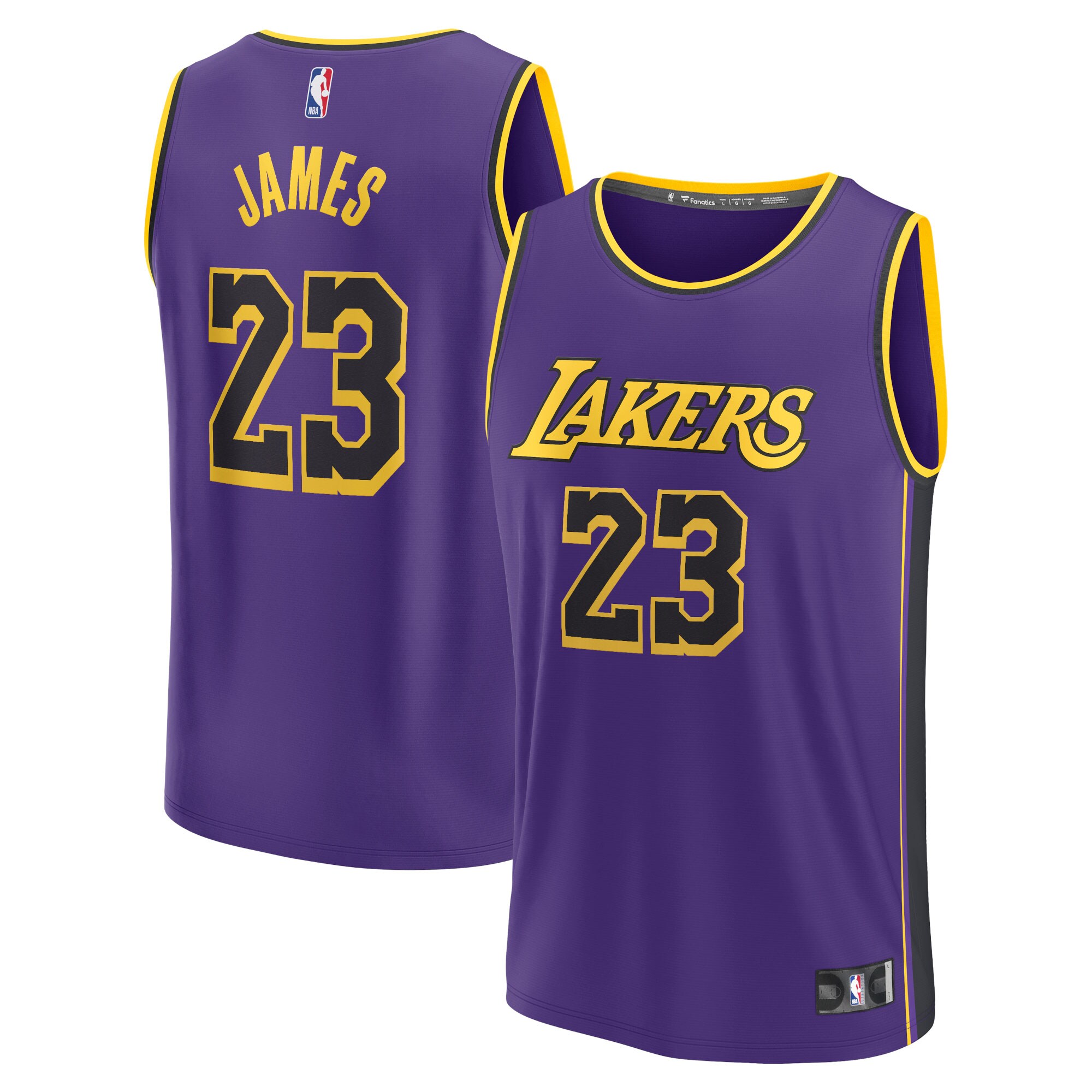 LeBron James Los Angeles Lakers Fanatics Branded Youth 2022/23 Fast Break Replica Player Jersey - Statement Edition - Purple - vstockx