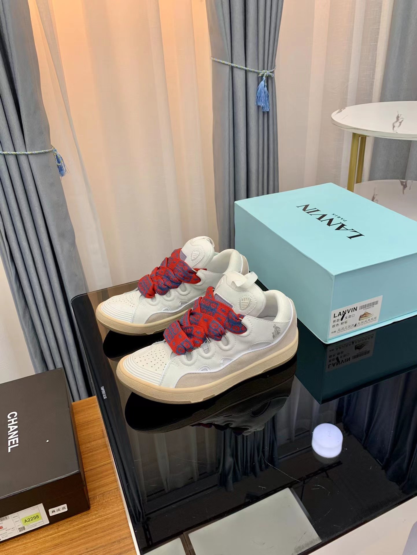 Lanvin Leather Curb Off white - vstockx