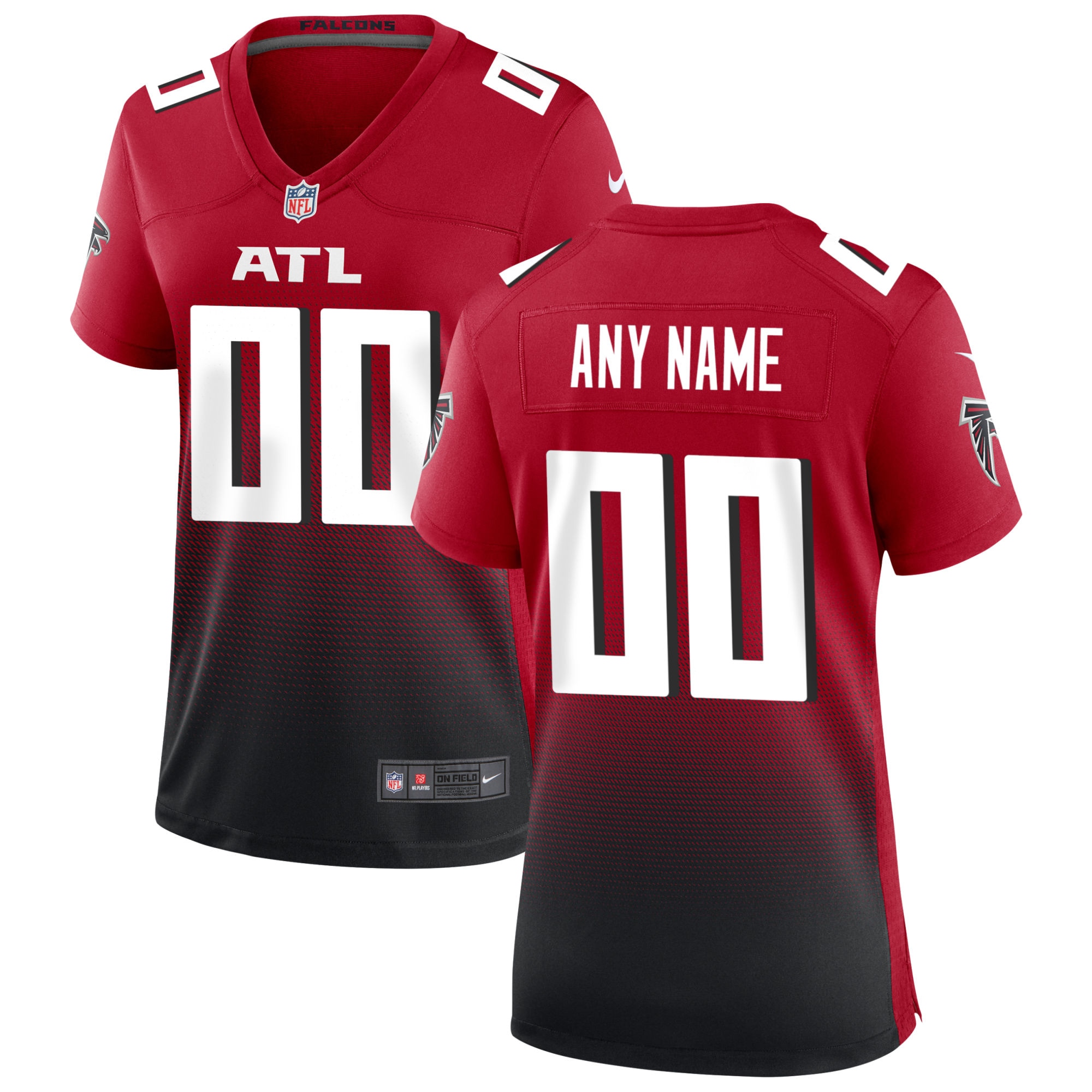 Atlanta Falcons Nike Women's Alternate Custom Game Jersey - Red - vstockx