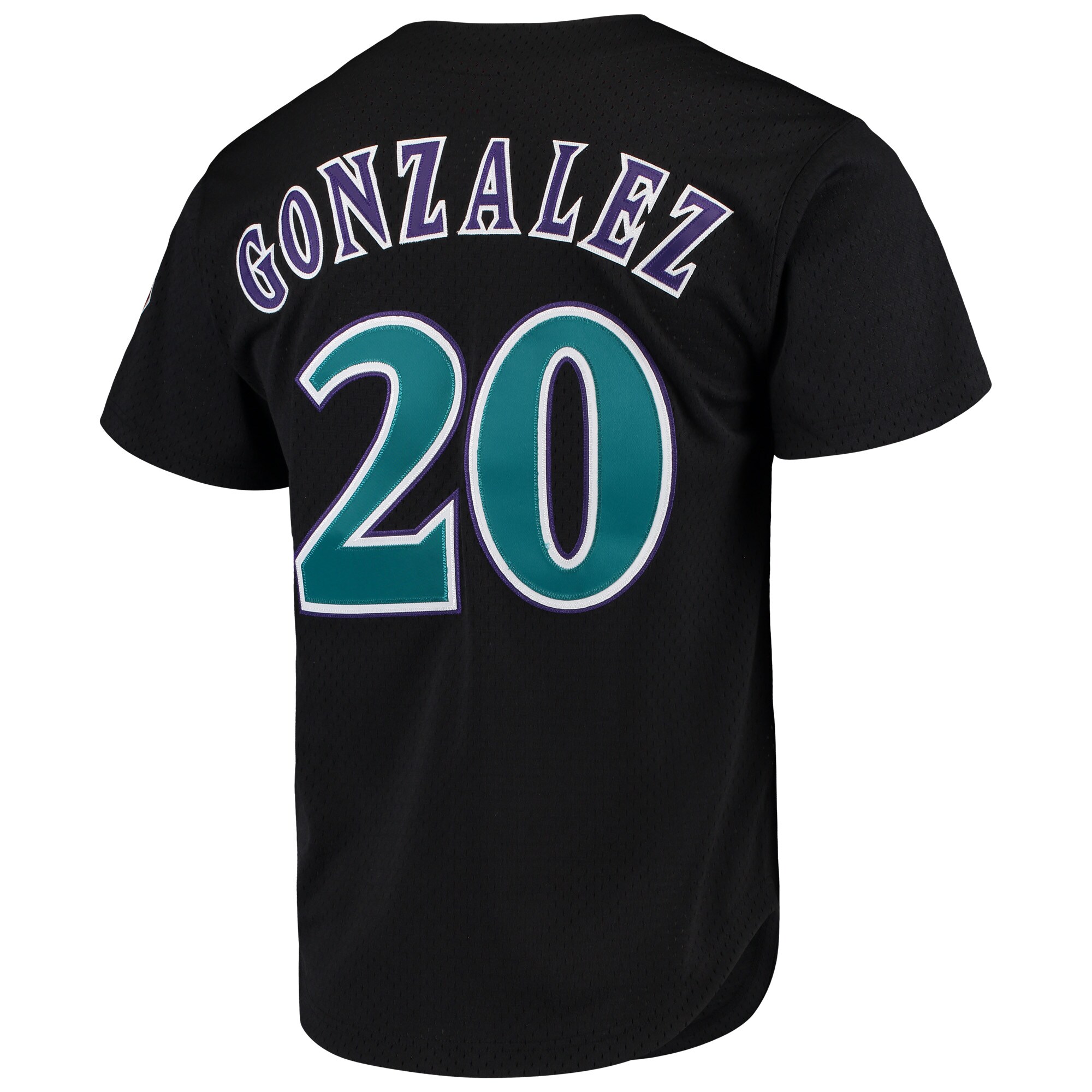 Luis Gonzalez Arizona Diamondbacks Mitchell & Ness Cooperstown Collection Mesh Batting Practice Button-Up Jersey - Black - vstockx
