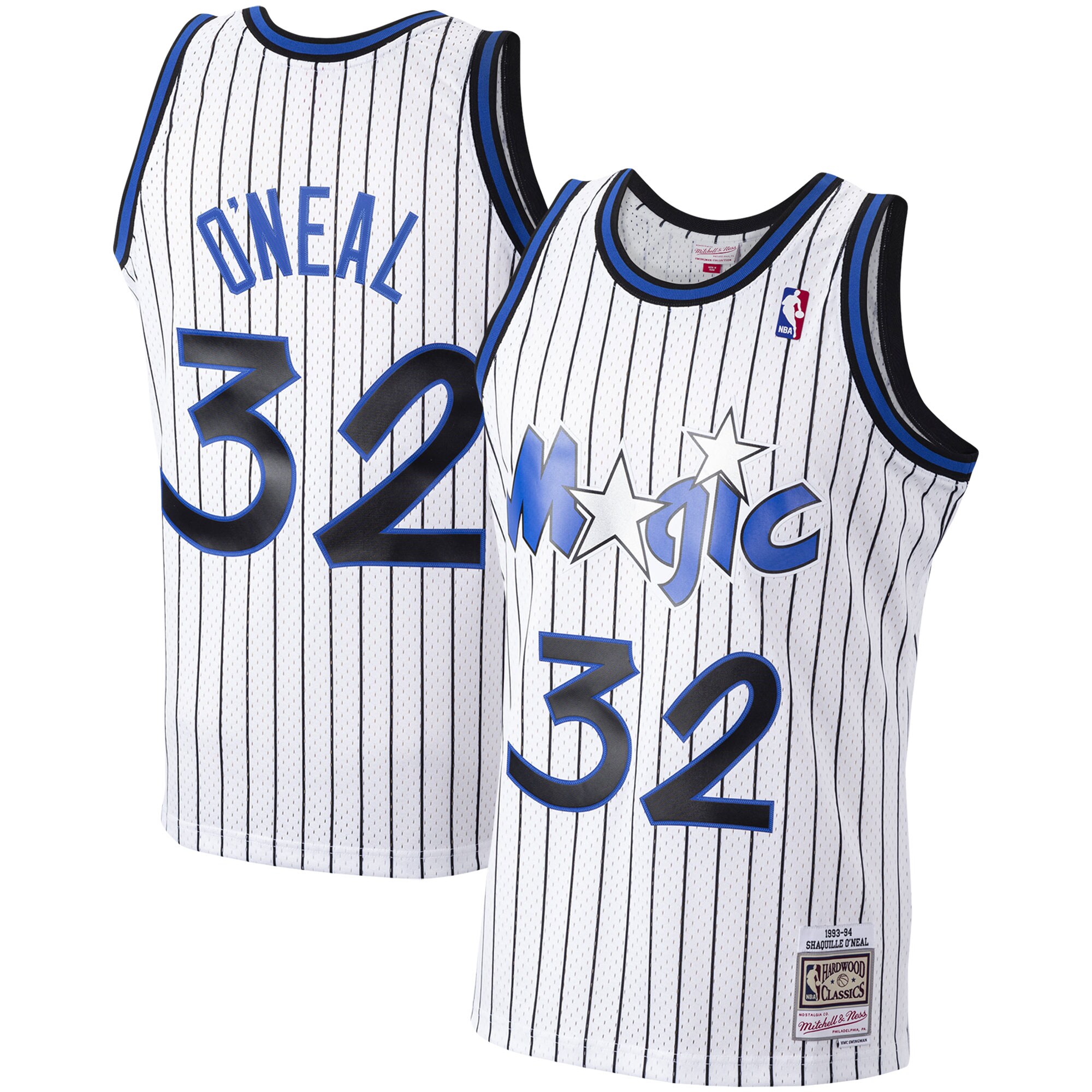 Shaquille O'Neal Orlando Magic Mitchell & Ness Hardwood Classics Swingman Jersey - White - vstockx