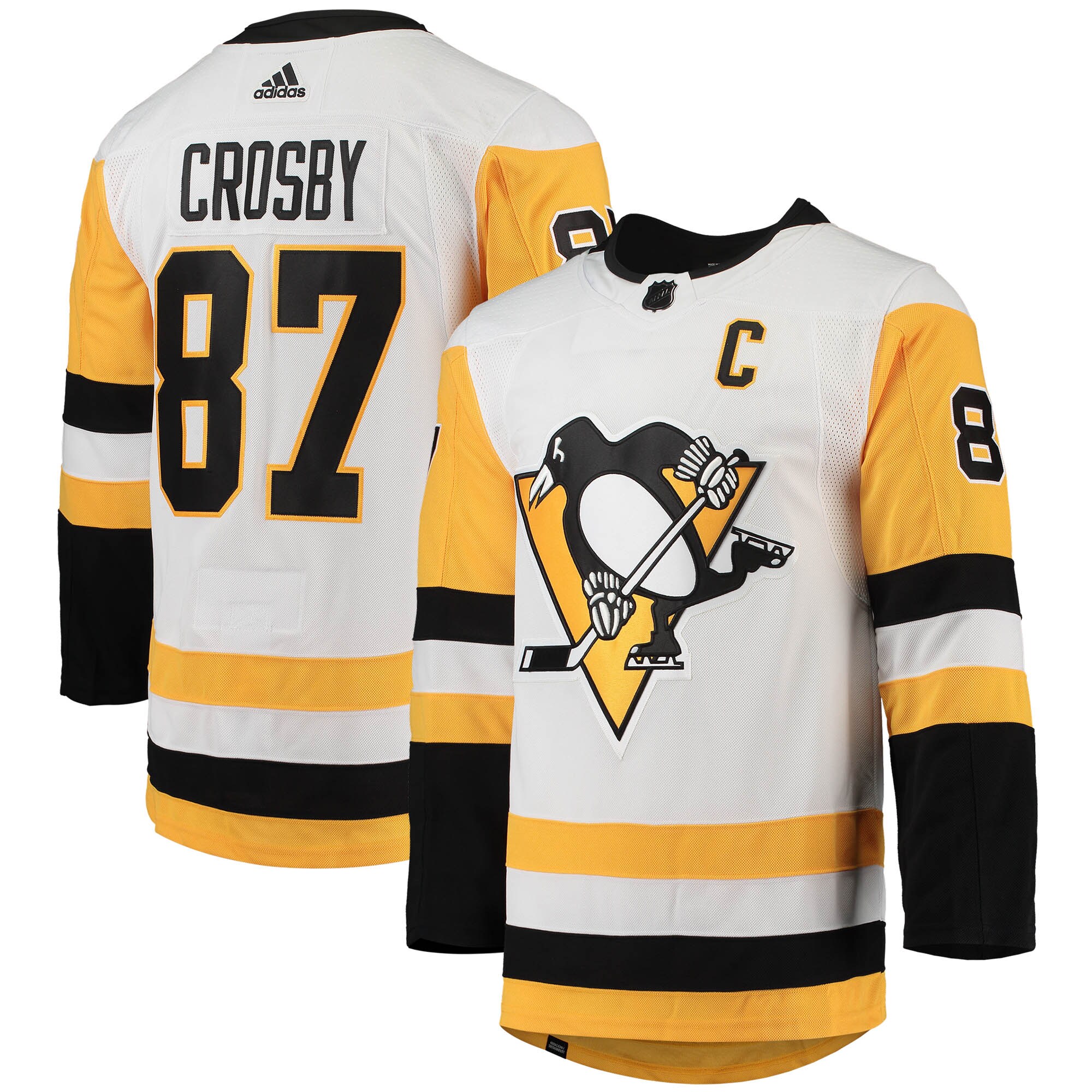 Sidney Crosby Pittsburgh Penguins adidas Away Primegreen Authentic Pro Player Jersey - White - vstockx