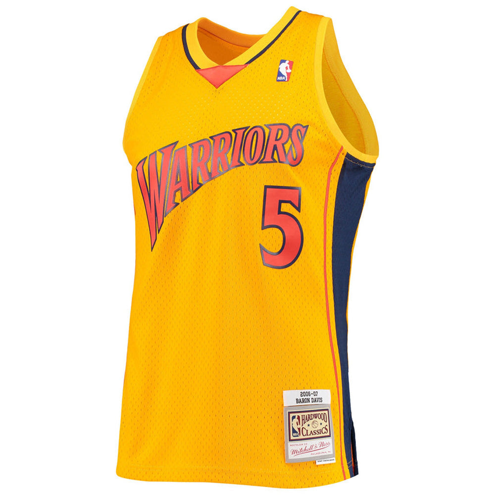 Youth Golden State Warriors Baron Davis 2006-07 Hardwood Classics Jersey - Gold - vstockx