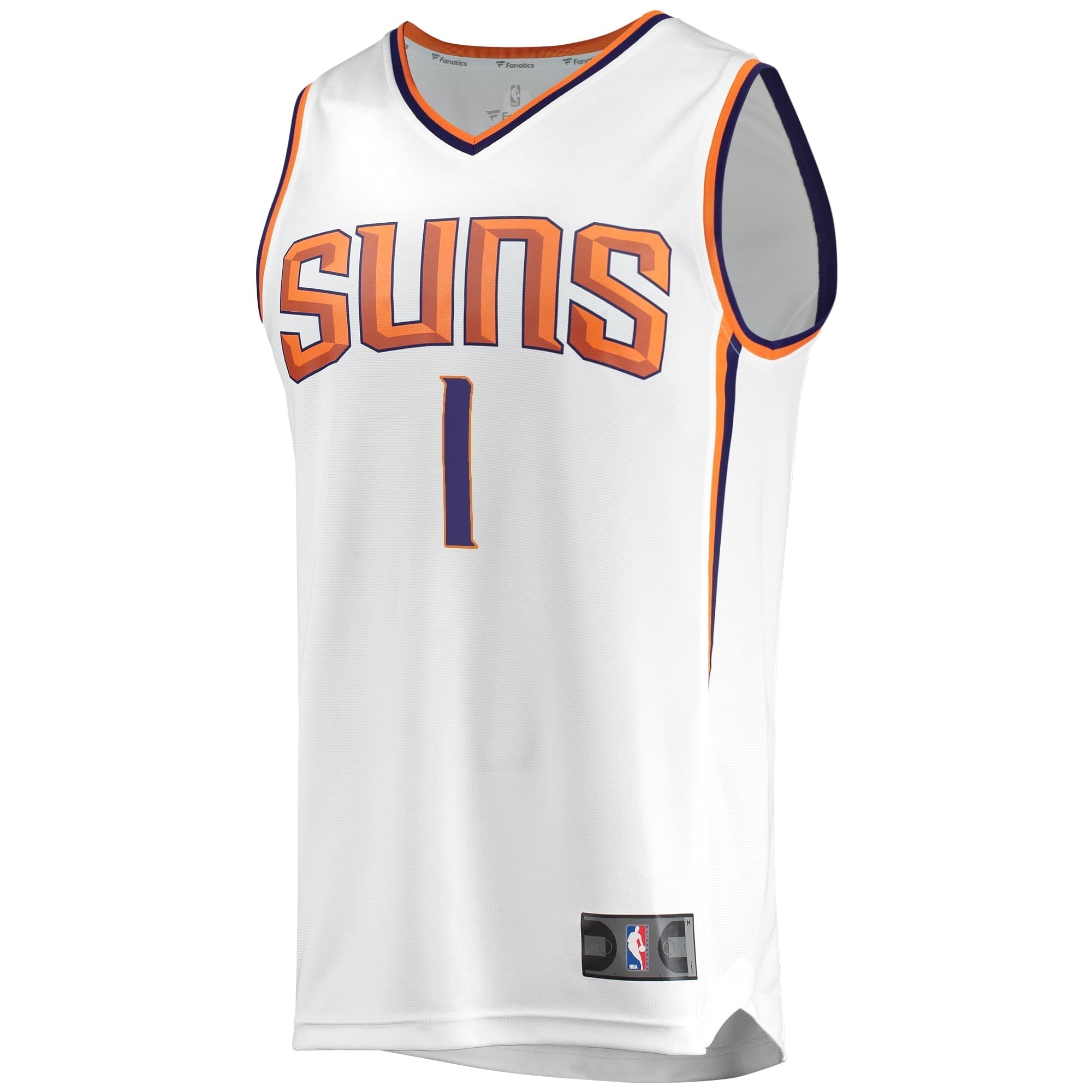 Men's Fanatics Branded Devin Booker White Phoenix Suns 2020/21 Fast Break Replica Player Jersey - Association Edition - vstockx