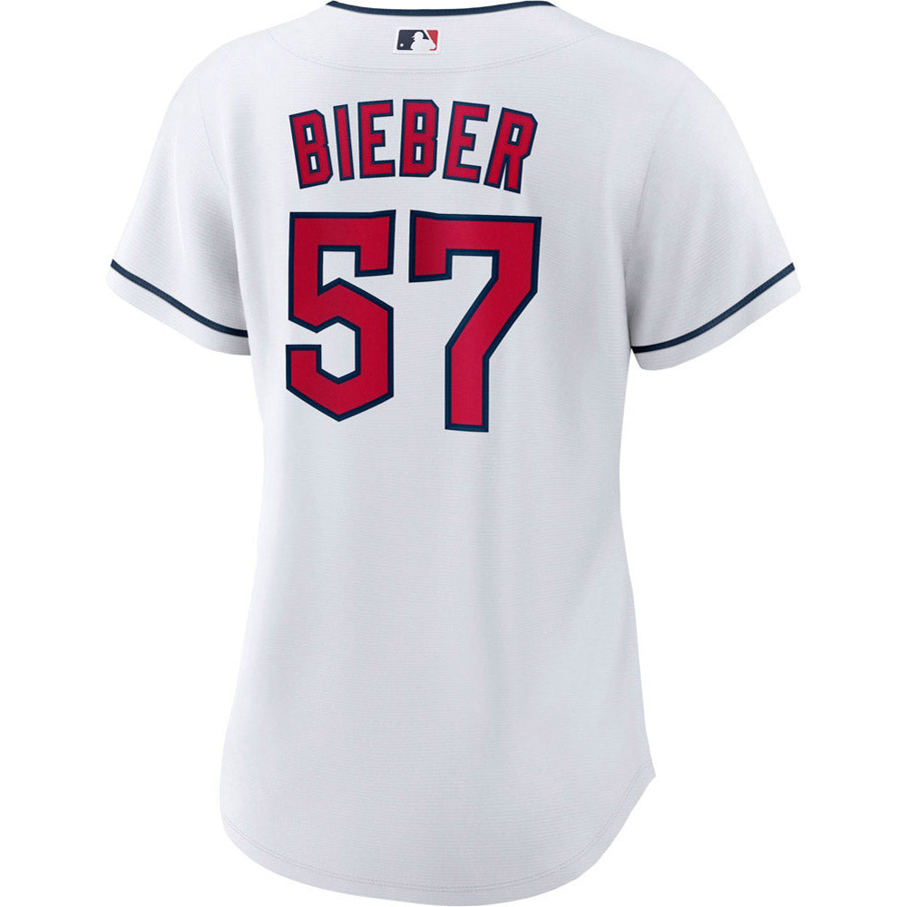 Women's Cleveland Guardians Shane Bieber Cool Base Replica Home Jersey - White - vstockx
