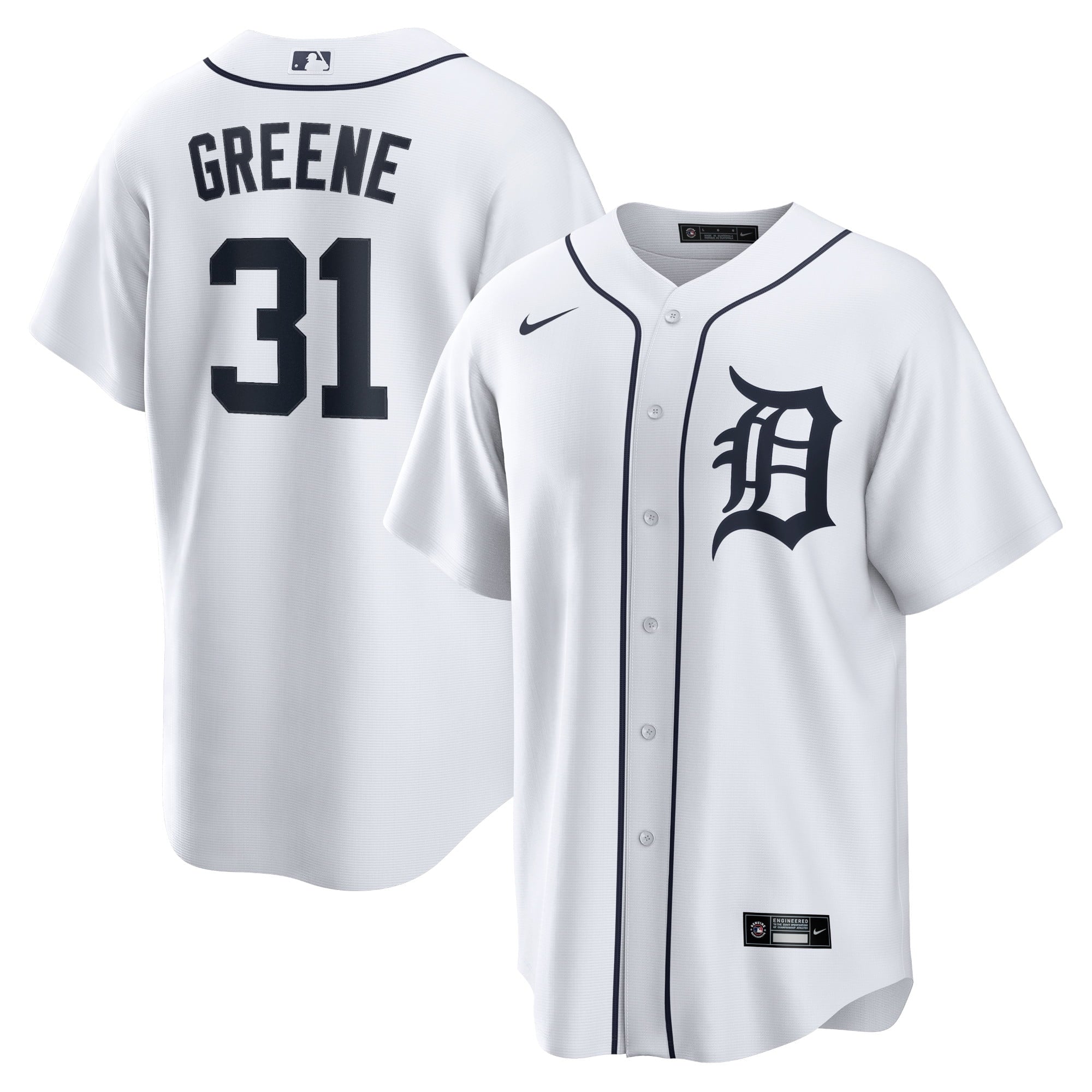 Men's Nike Riley Greene White Detroit Tigers Replica Player Jersey - vstockx