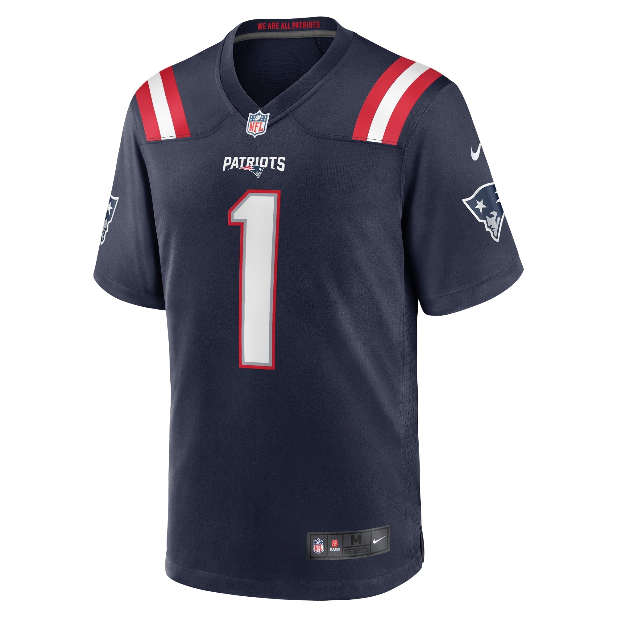 Men's Nike Number 1 Dad Navy New England Patriots Game Jersey - vstockx