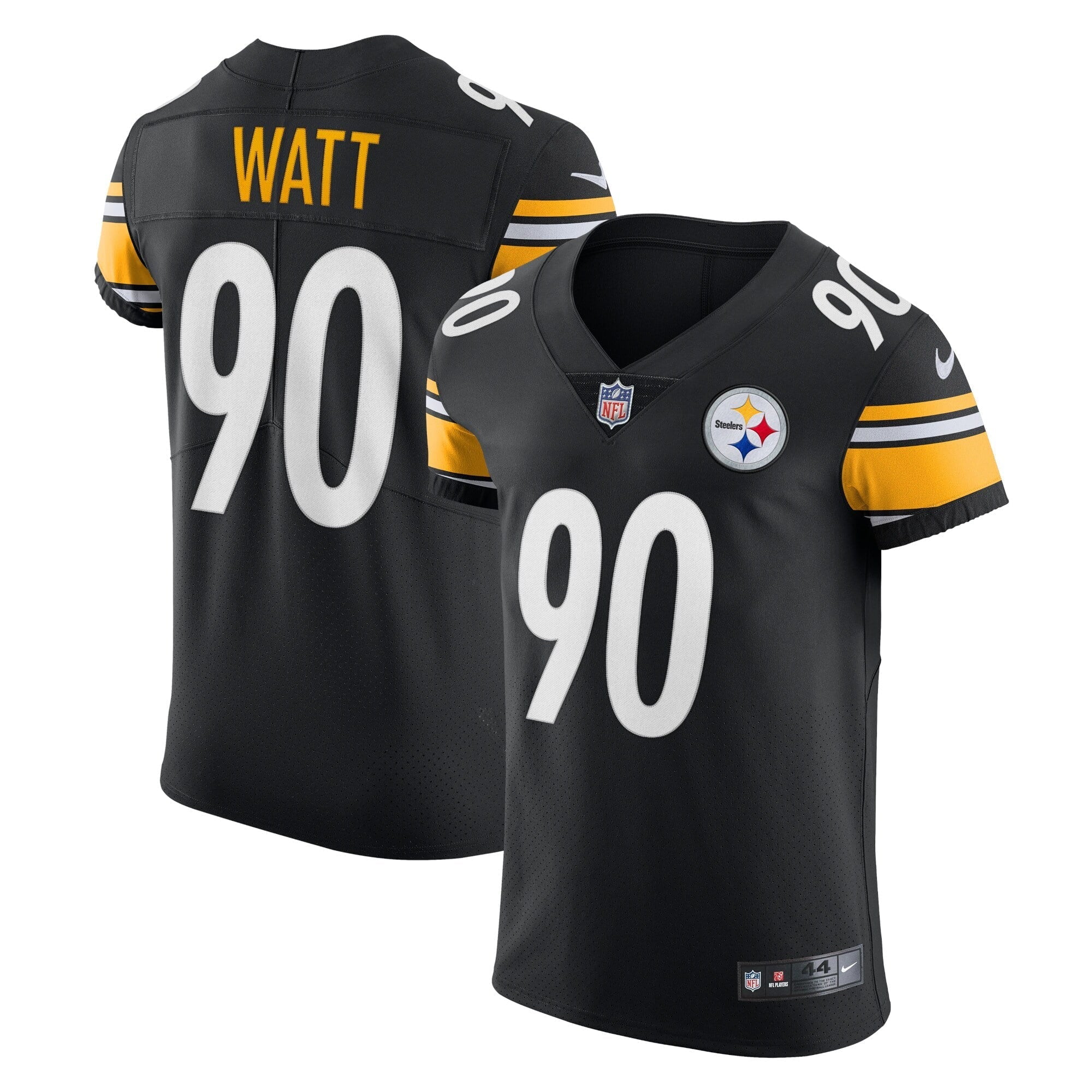 Men's Nike T.J. Watt Black Pittsburgh Steelers Vapor Elite Player Jersey - vstockx
